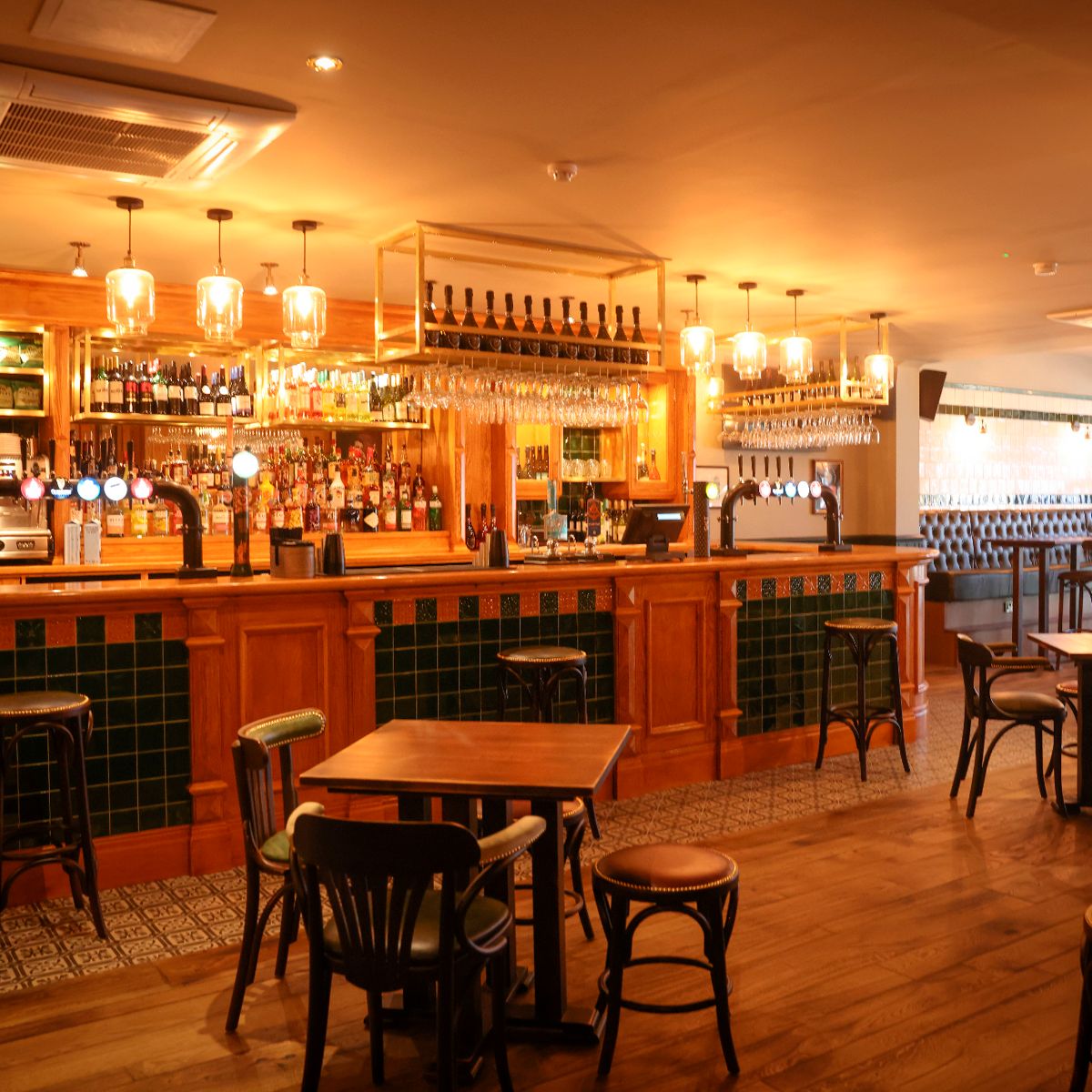 Cozy bar area in The Sportsman Pub, perfect for networking events and casual meetups.