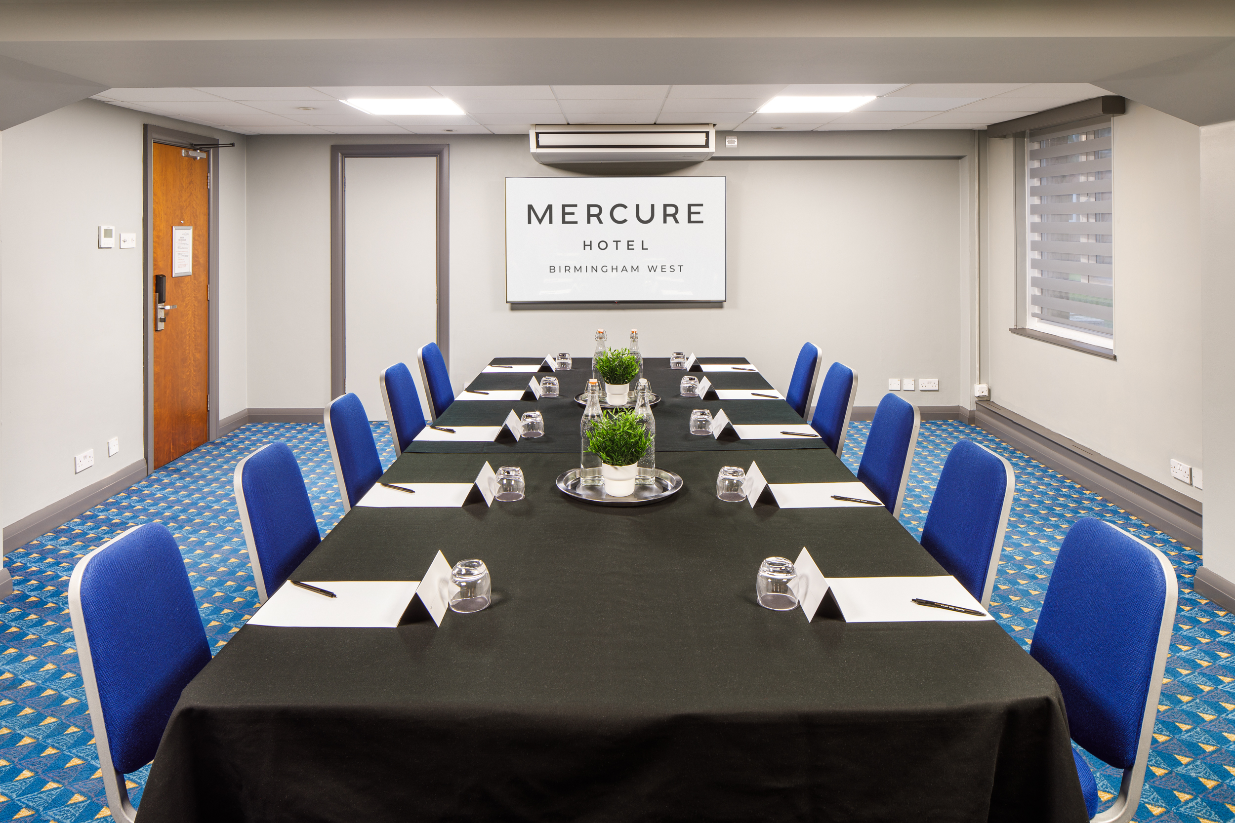 Meeting room suite at Mercure Birmingham West Hotel, ideal for corporate events.