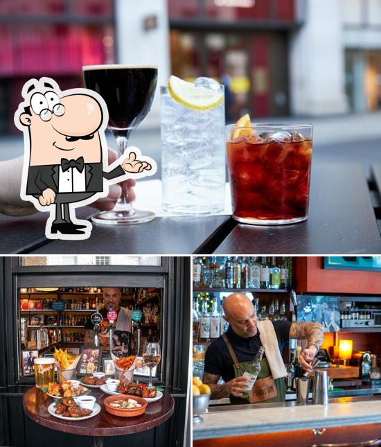 Vibrant FAM Bar scene with cocktails, perfect for networking events in Oxford Street.