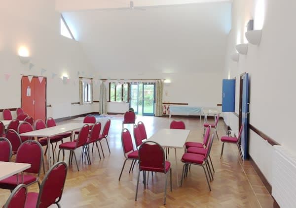 St John Fisher Church Hall with natural light, ideal for workshops and receptions.