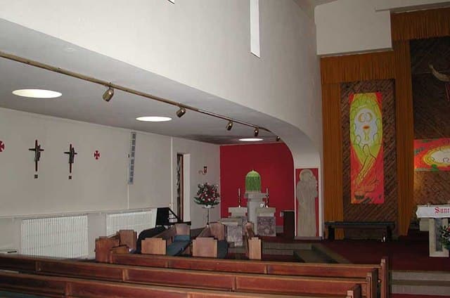 St John Fisher Church Hall with skylights, perfect for gatherings and ceremonies.