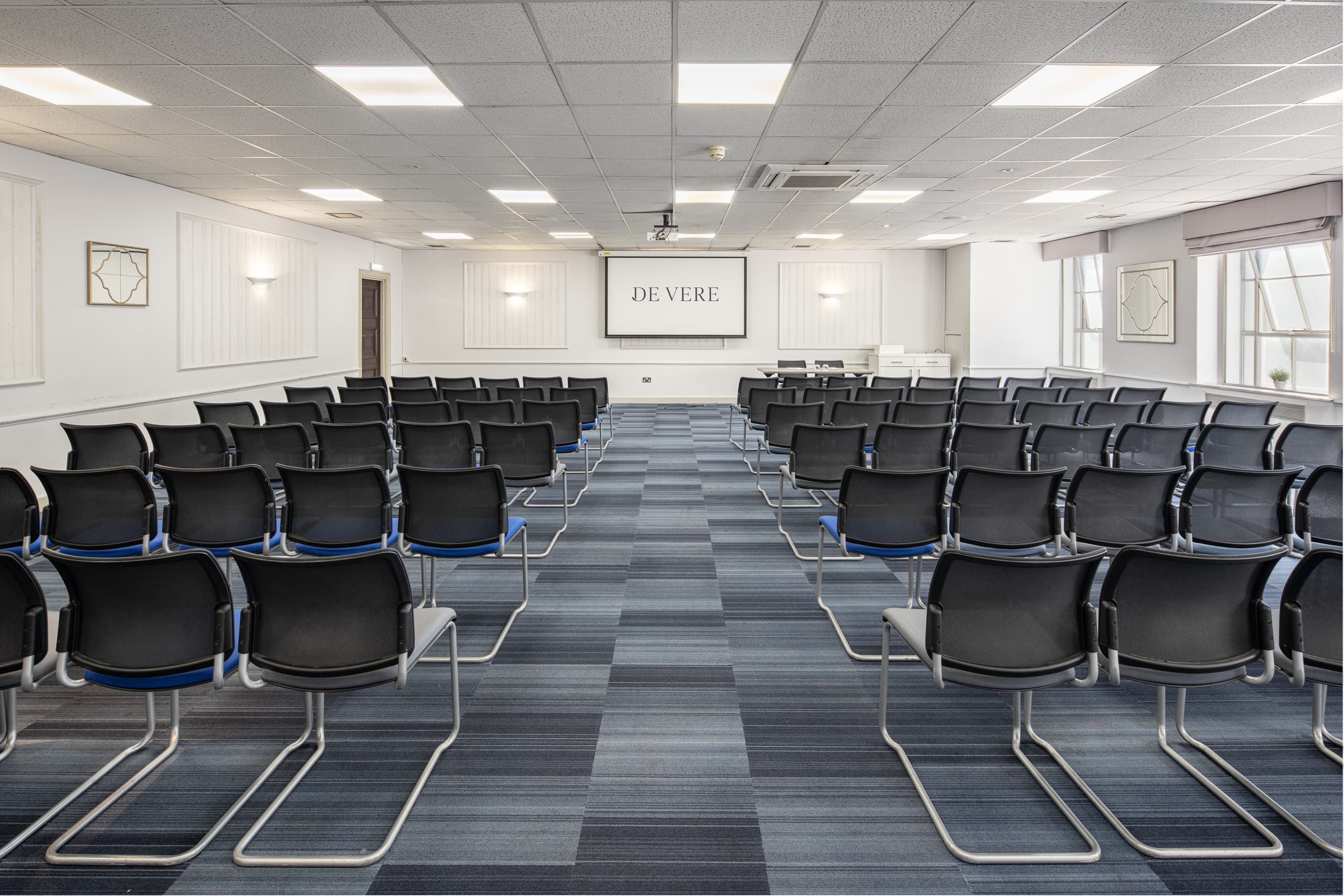 Dorset Suite theater-style setup for corporate presentations and training seminars.