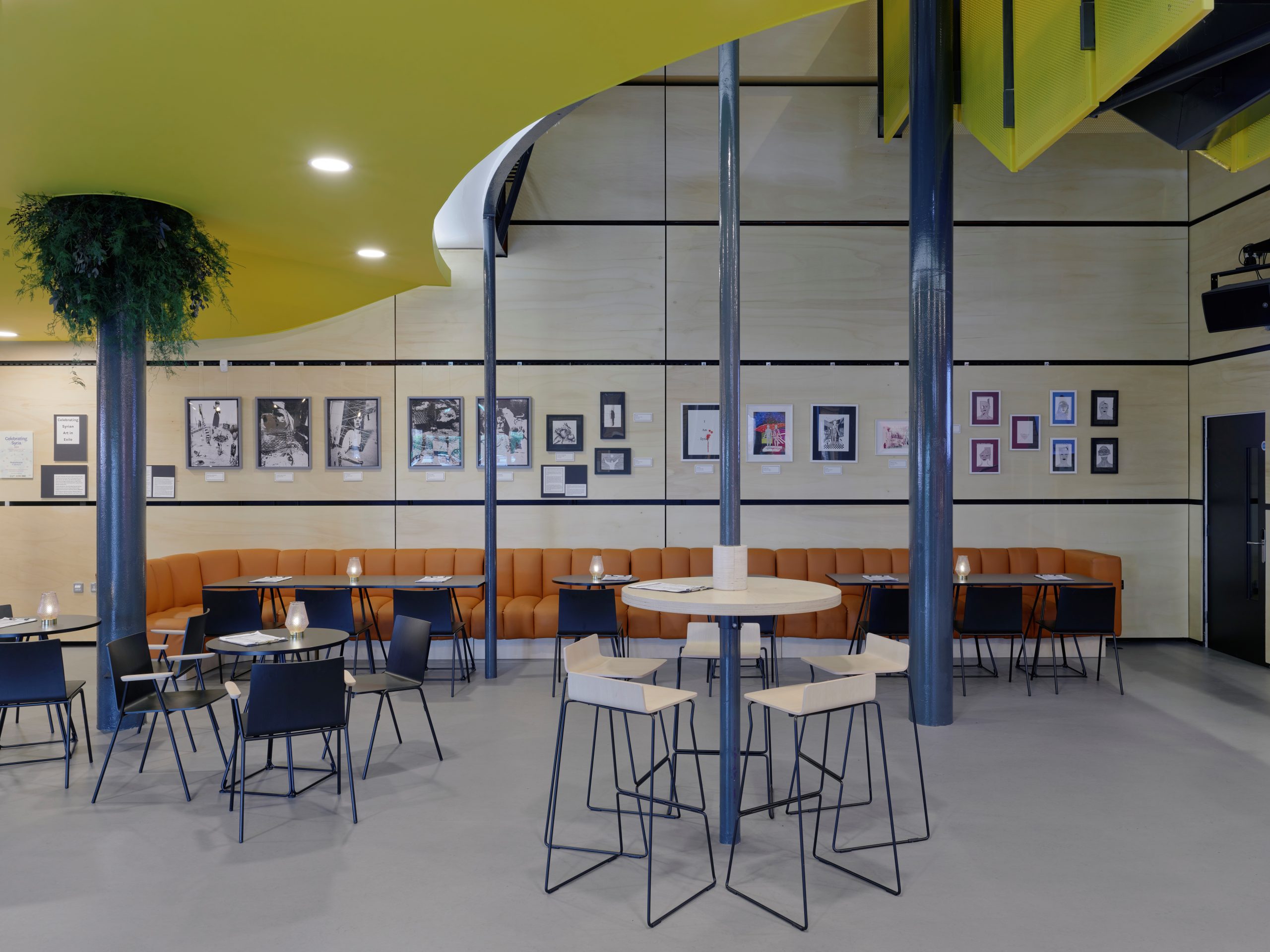 Modern event space in Contact Theatre Manchester with flexible seating for networking events.