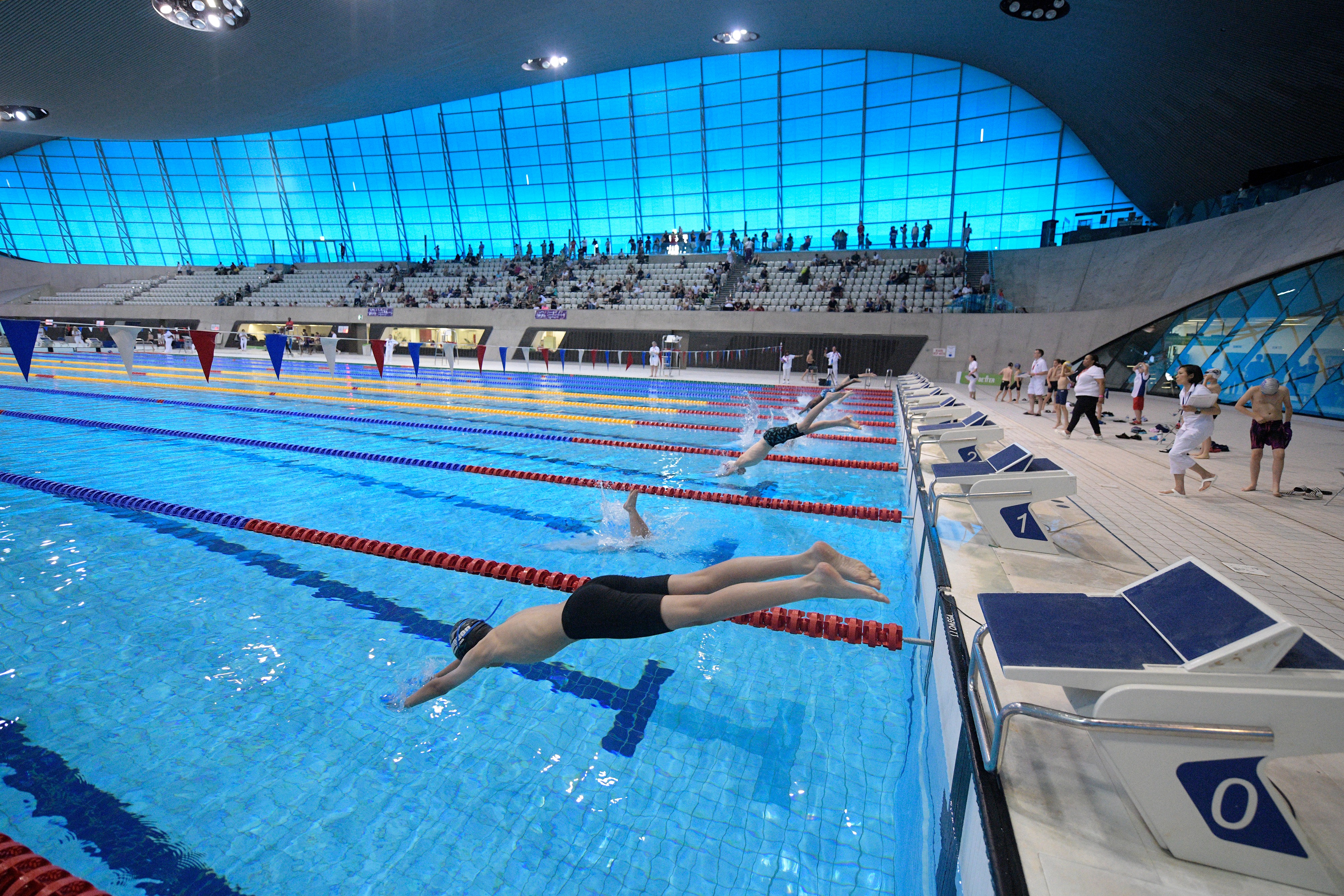 Olympic Pool at London Aquatics Centre, ideal for competitive swimming events.