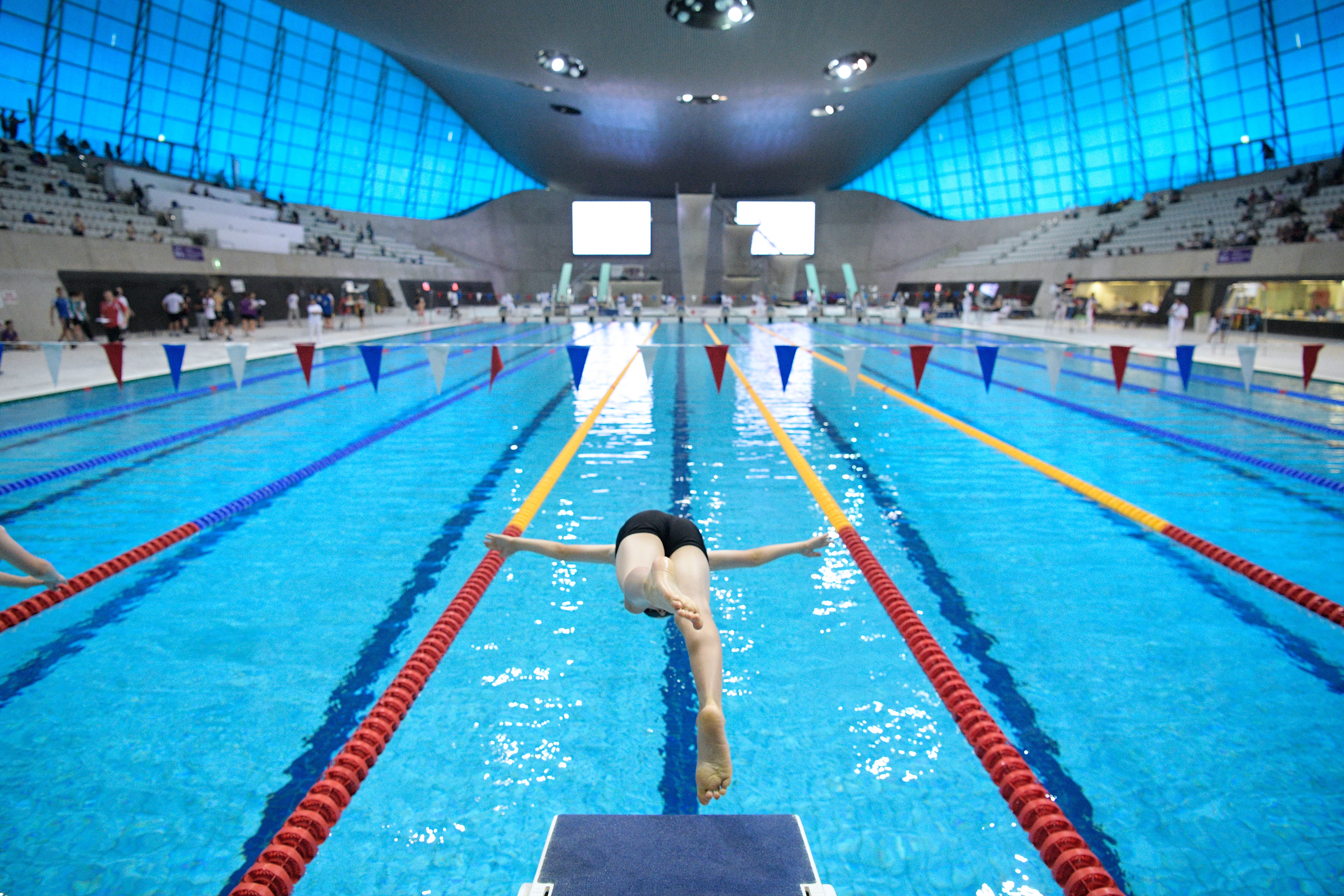 Olympic Pool at London Aquatics Centre, ideal for competitive swimming events.
