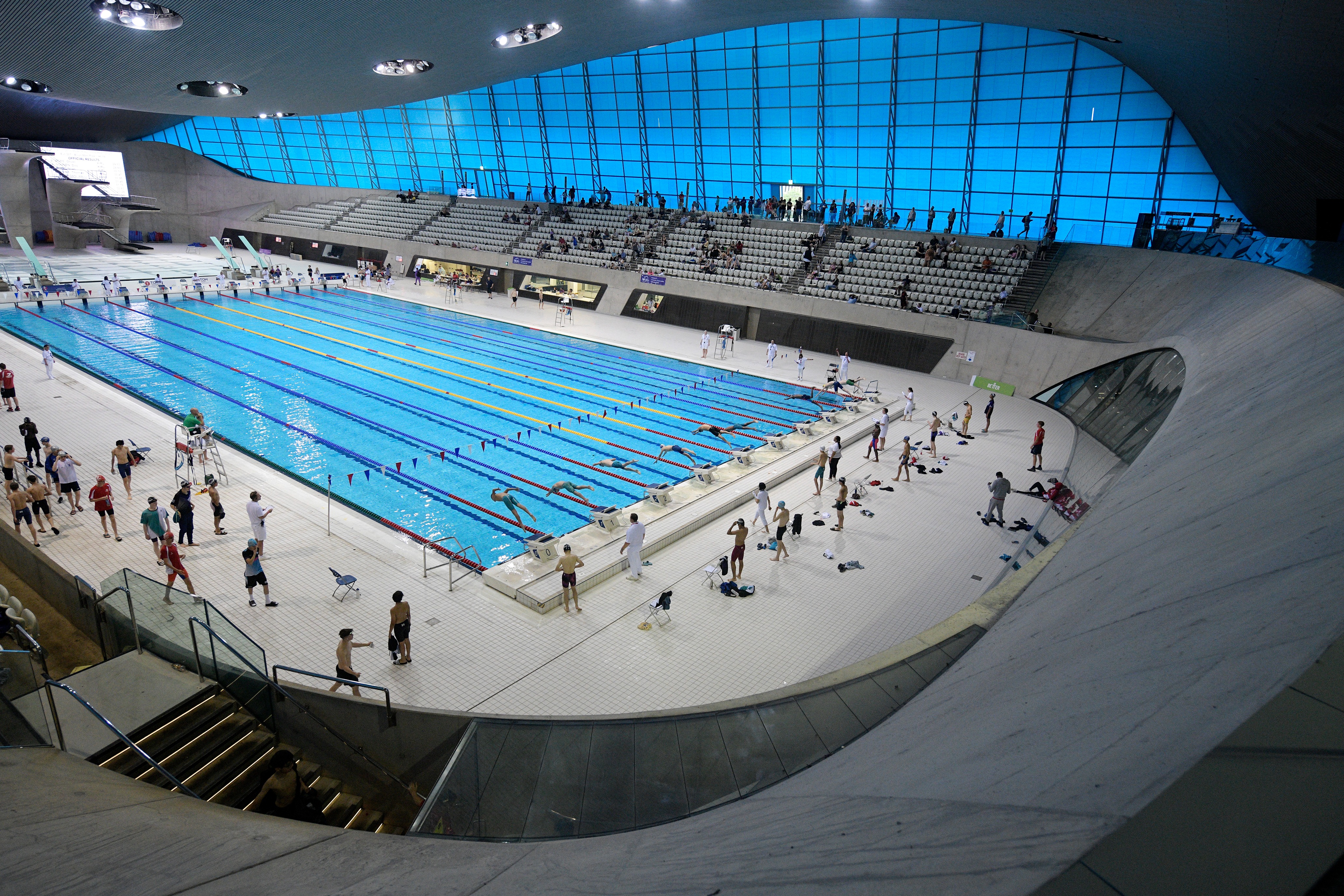Olympic Pool at London Aquatics Centre, ideal for swimming competitions and training events.