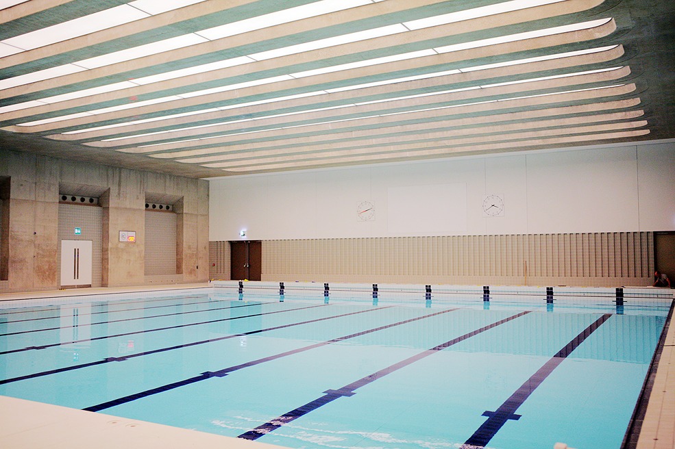 Indoor swimming pool at London Aquatics Centre, ideal for events and wellness retreats.