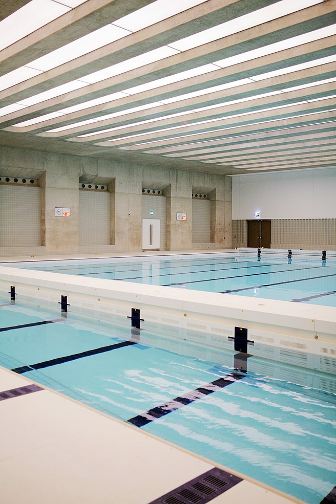 Indoor swimming pool at London Aquatics Centre, ideal for aquatic events and wellness retreats.