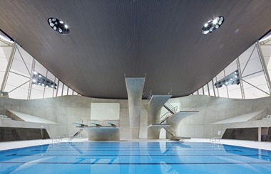 Diving Pool at London Aquatics Centre with sleek design, ideal for events and competitions.