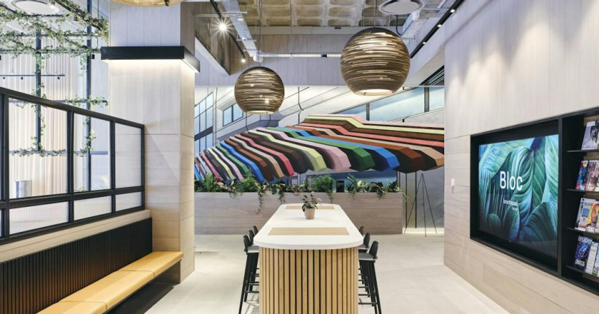 Modern meeting space with vibrant decor for collaboration in Moss Side & Hulme.