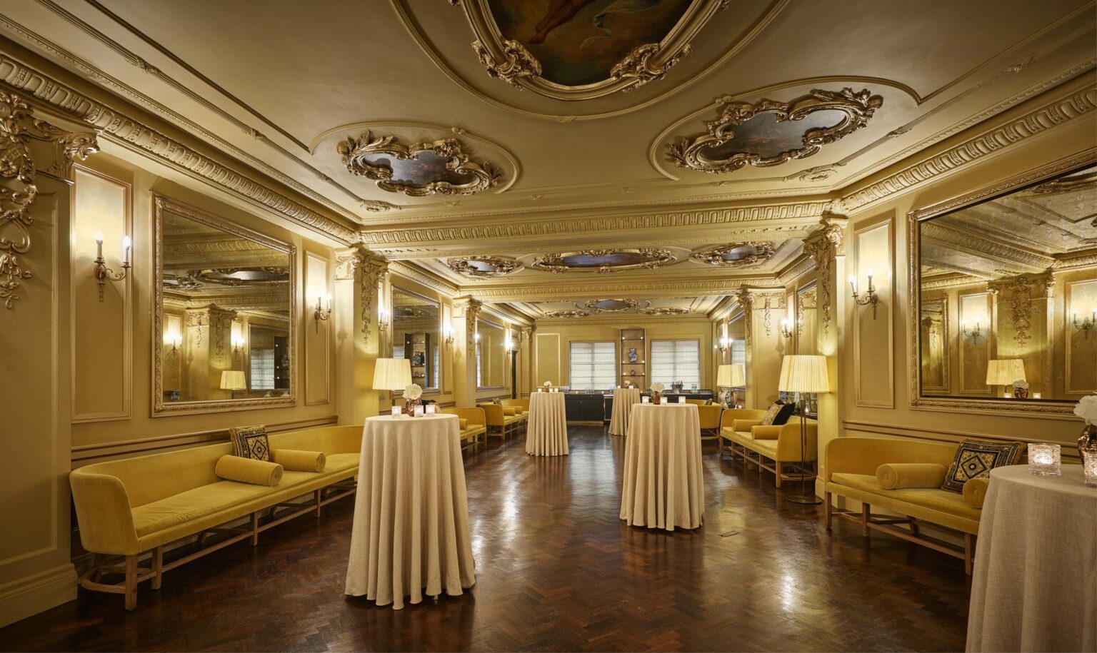 Elegant Domino Room at Hotel Cafe Royal, perfect for upscale events and gatherings.