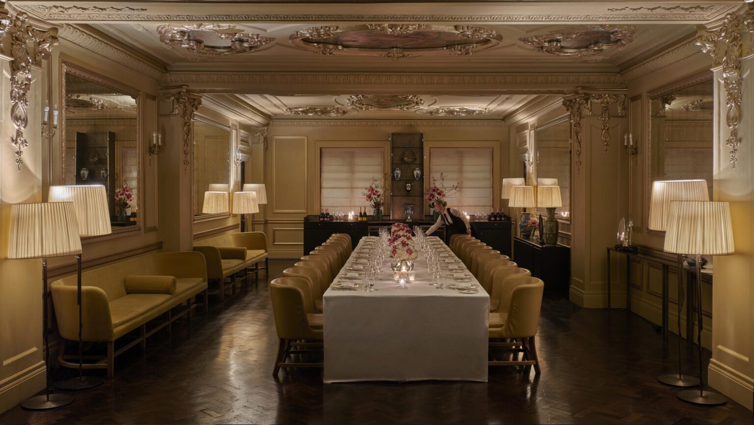 Elegant Domino Room at Hotel Cafe Royal, perfect for upscale dinners and corporate events.