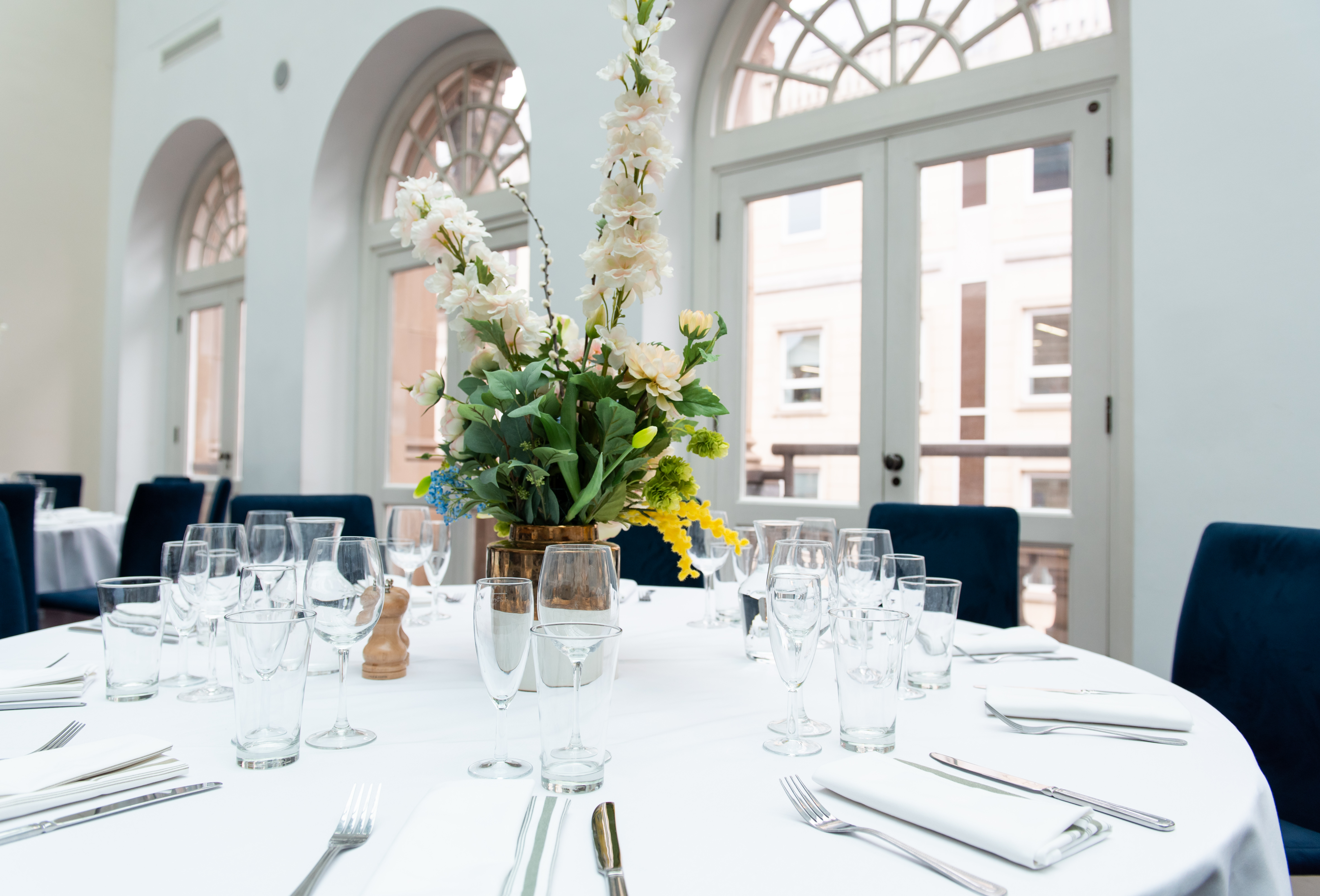 Elegant dining table at Sky Bar, London Coliseum, perfect for events and gatherings.