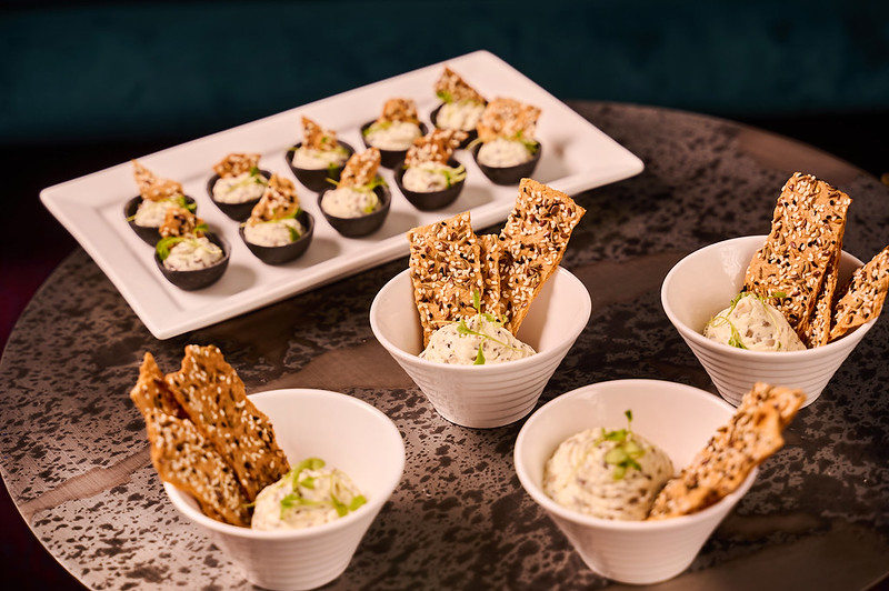 Elegant hors d'oeuvres in The Royal Retiring Room, ideal for upscale events and networking.