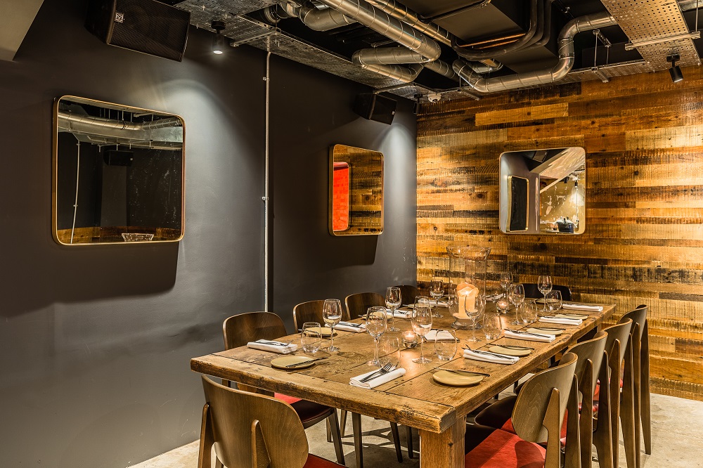 Hidden Heddon dining space with modern decor, ideal for corporate dinners and private events.