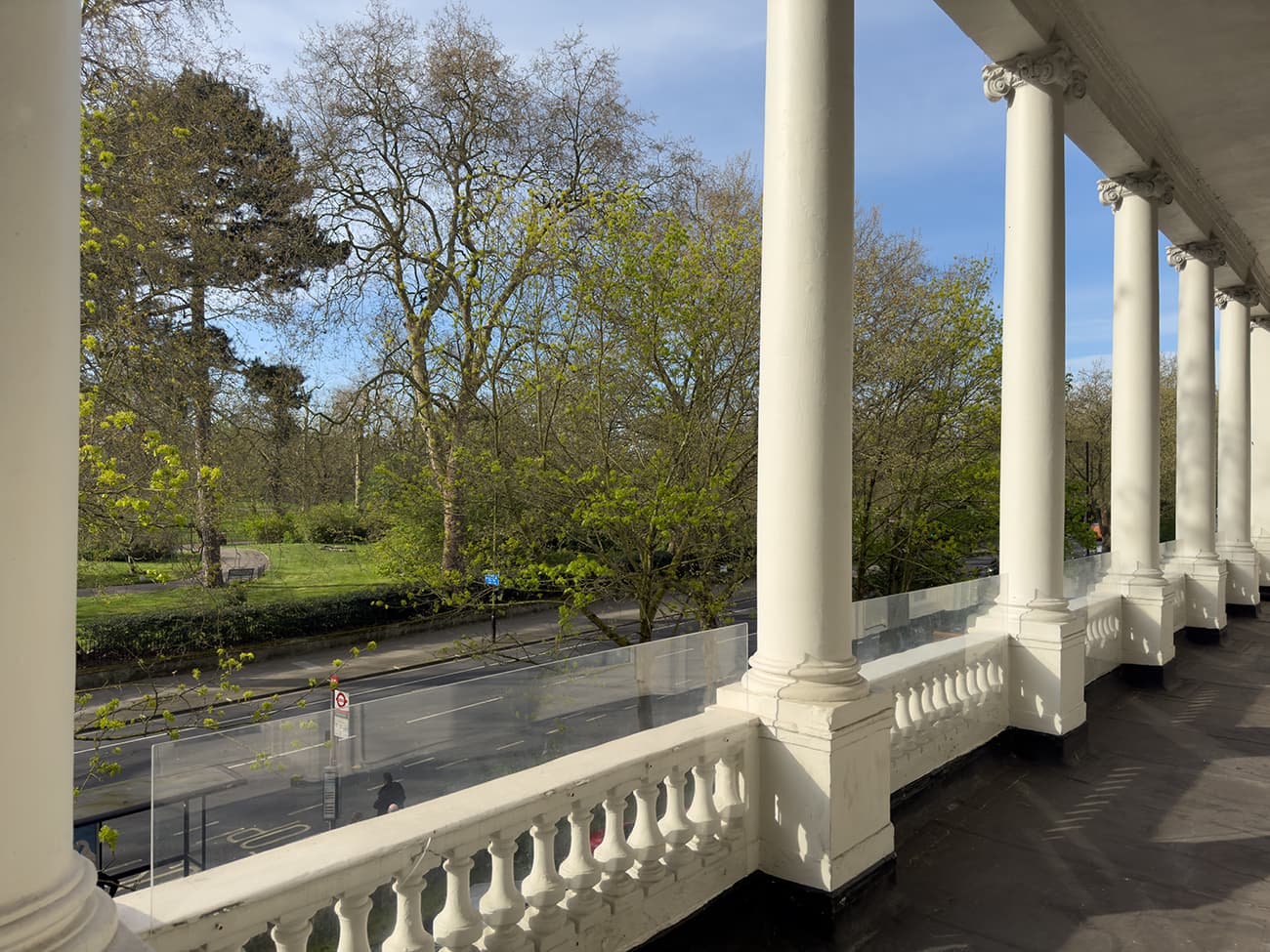 Windsor Suite balcony at The Columbia, ideal for outdoor networking events with scenic views.