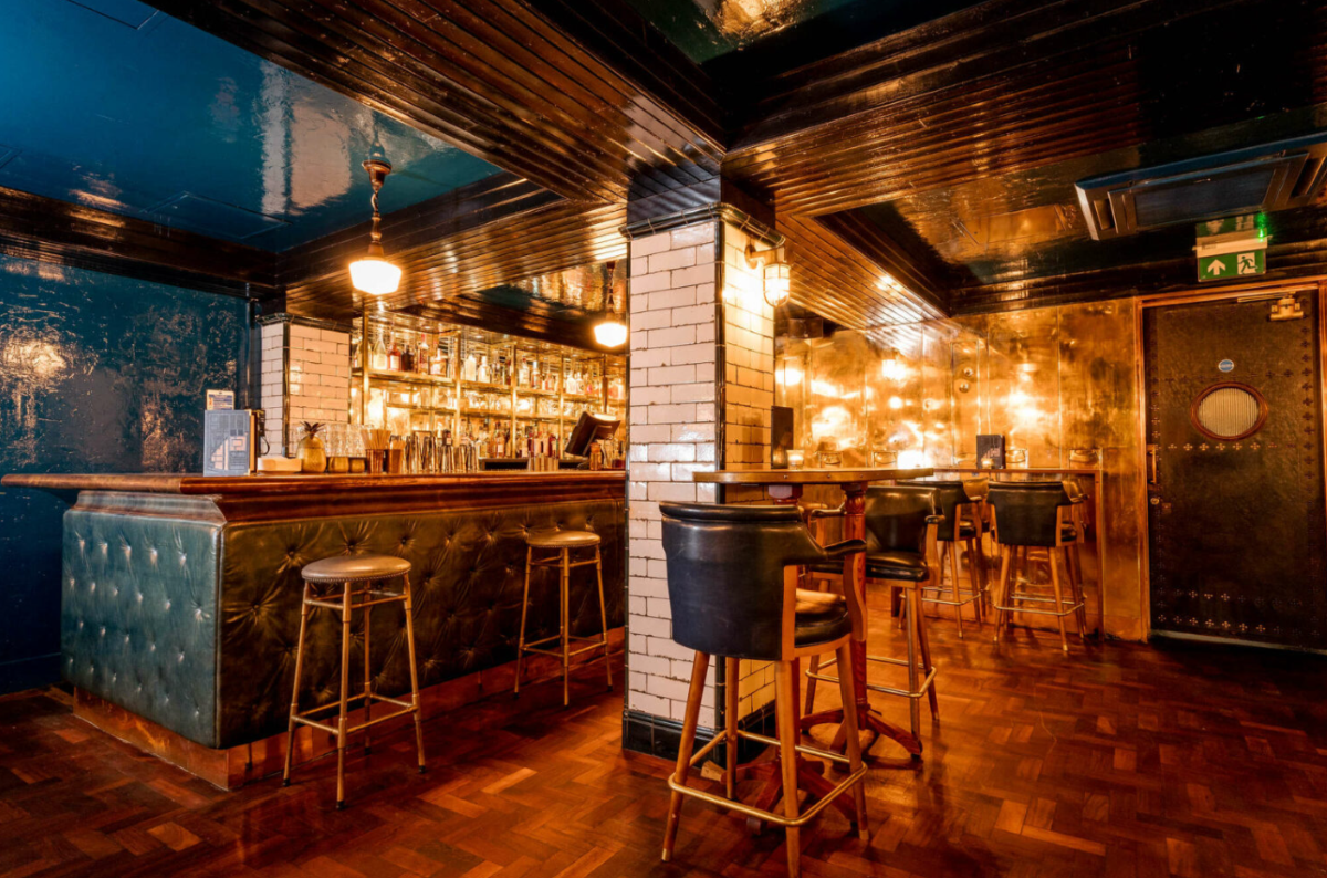 Stylish bar venue in Hawksmoor Spitalfields for intimate gatherings and cocktail parties.