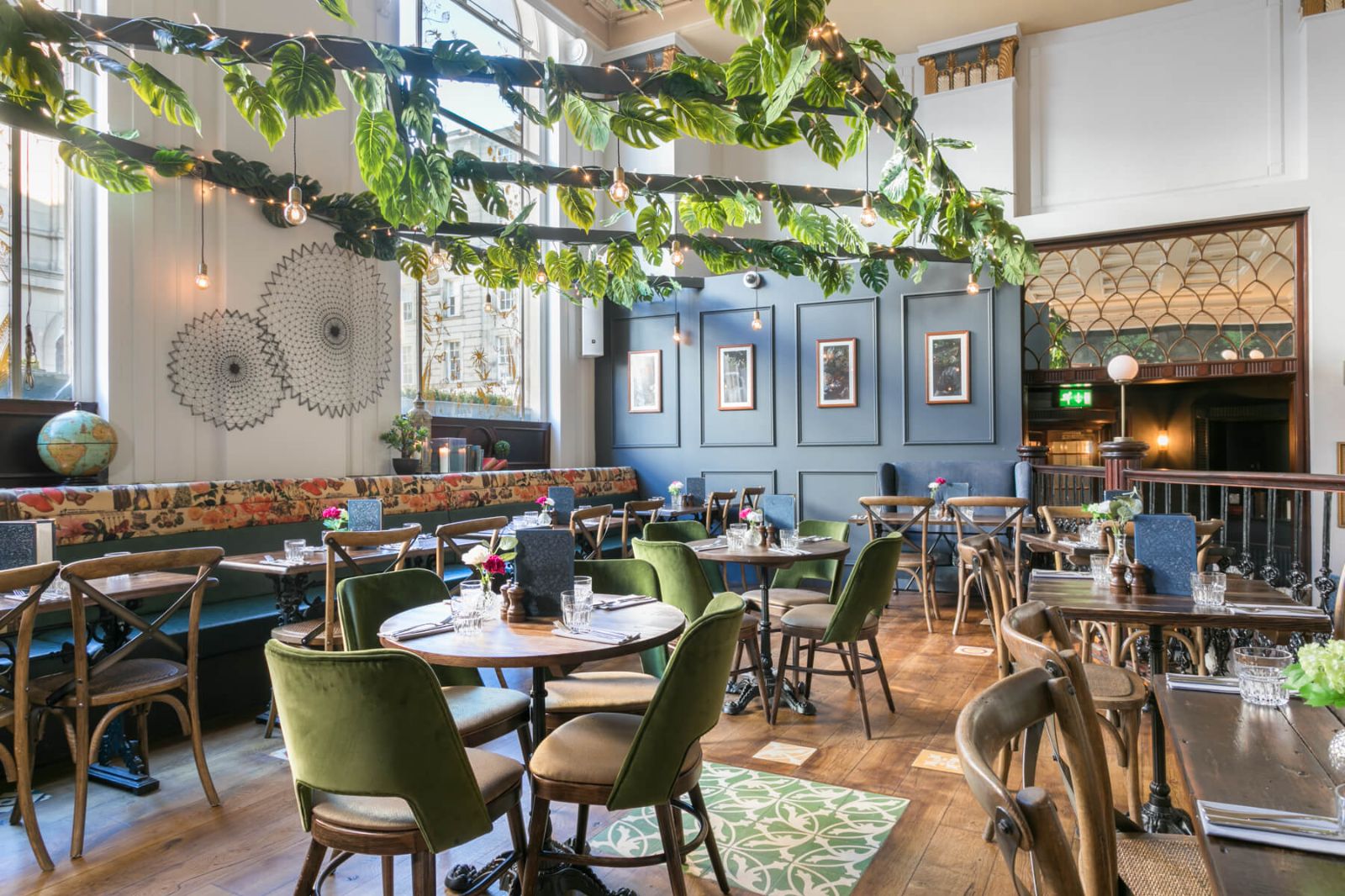 Stylish Birmingham restaurant with greenery, ideal for intimate gatherings and corporate events.