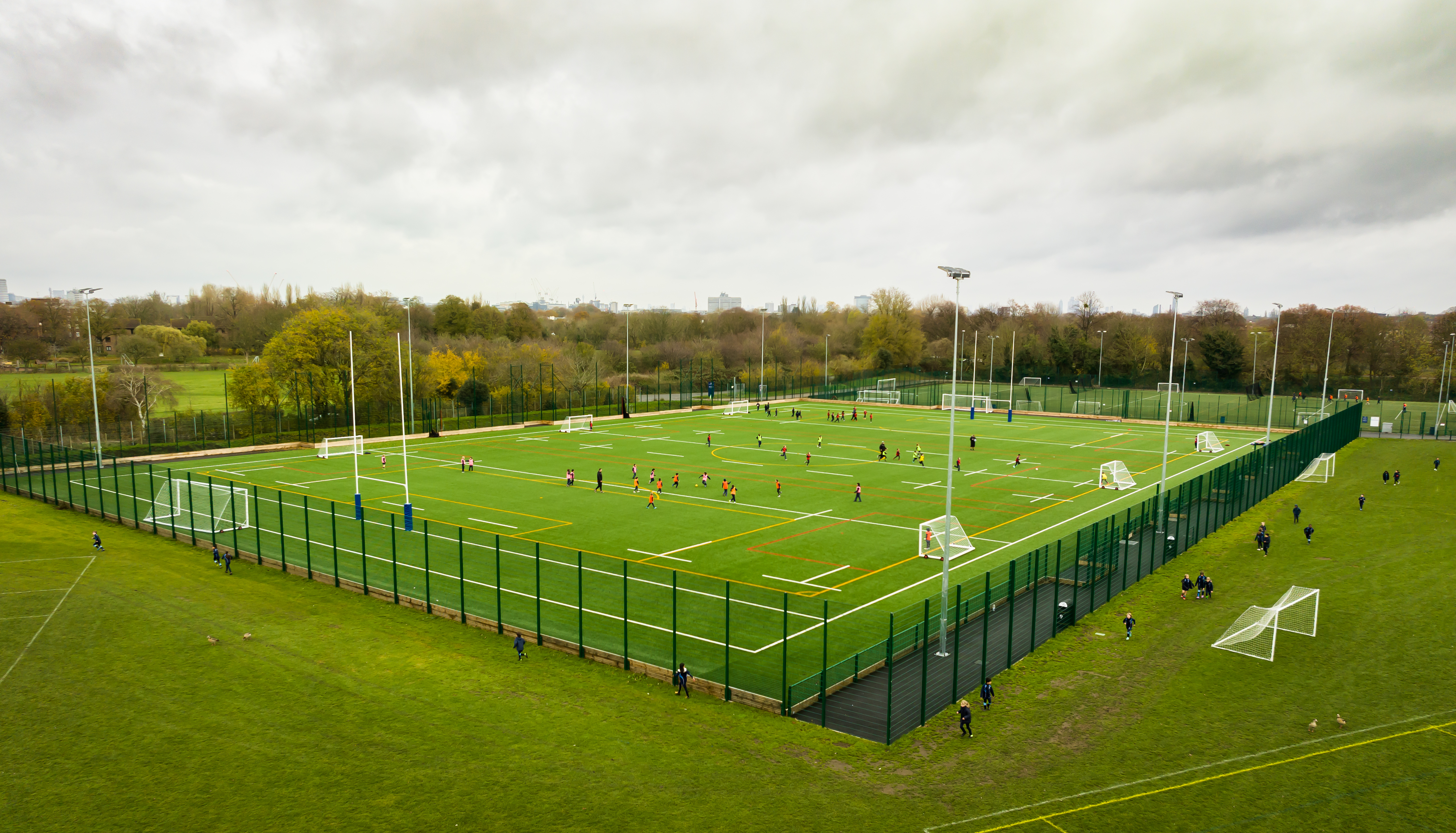 King's House School sports ground with soccer fields, ideal for tournaments and events.