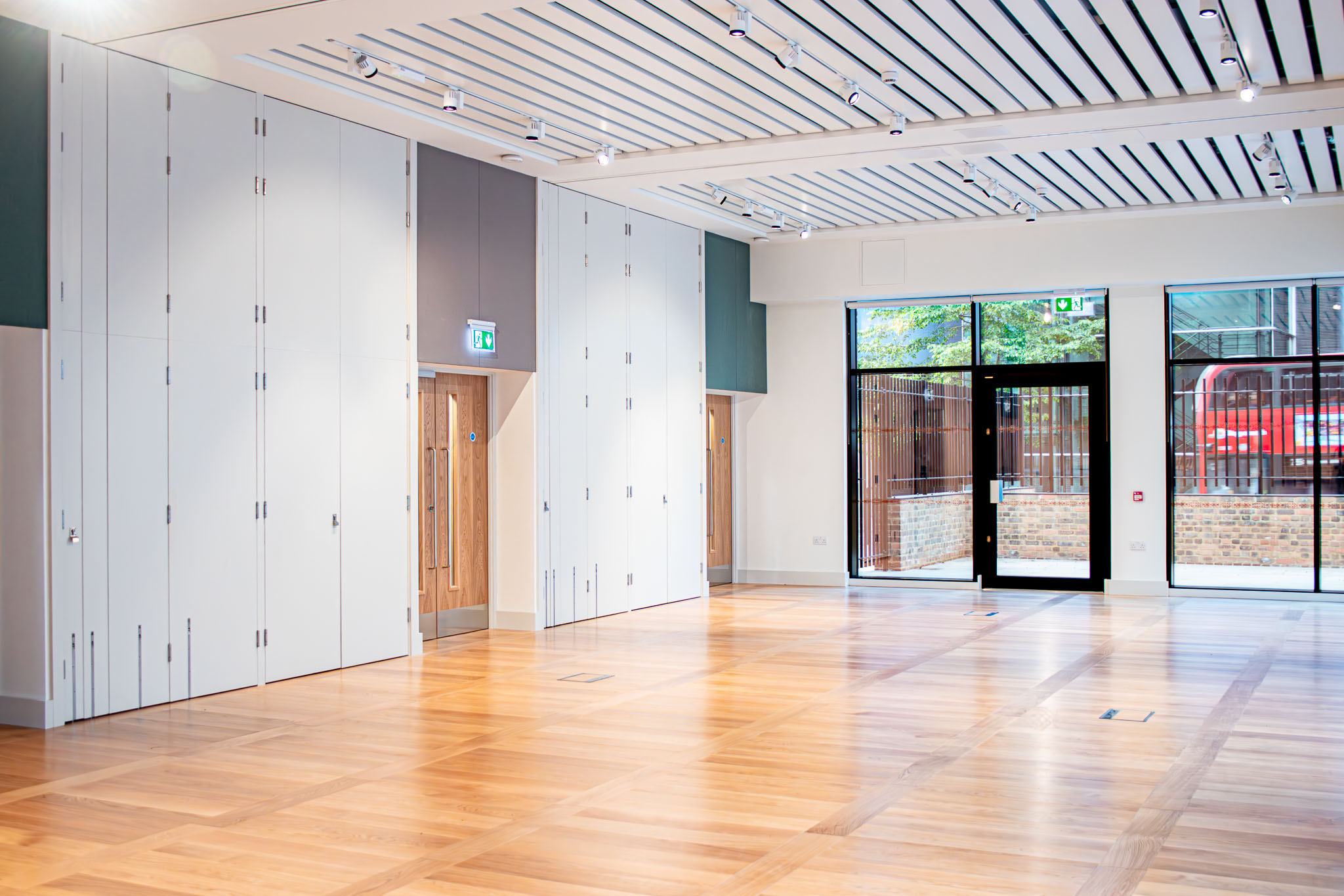Modern event space in The Aldgate Centre, ideal for corporate meetings and social gatherings.