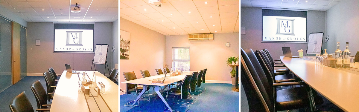 Main House meeting space with conference table, ideal for professional gatherings.
