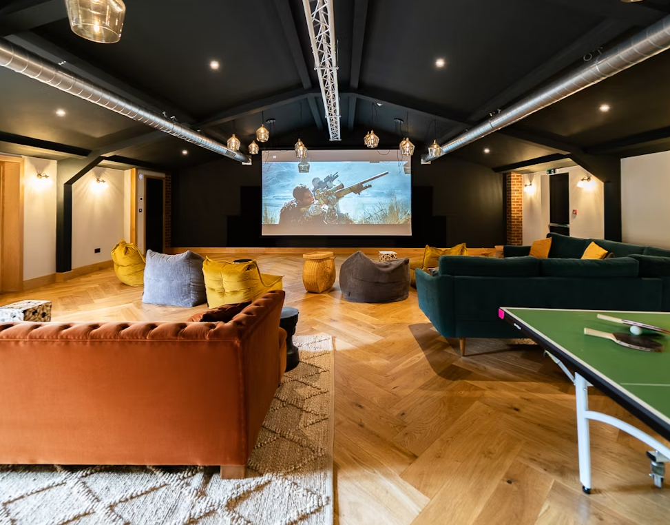Versatile event space at Picturehouse, Tewin Bury Farm, ideal for team-building and gatherings.