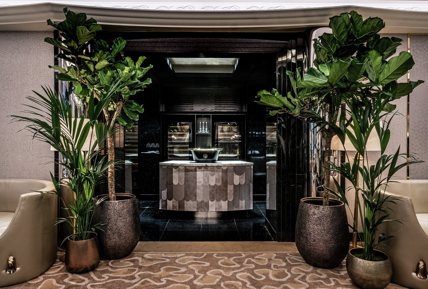 Elegant entrance to The River Restaurant by Gordon Ramsay, perfect for corporate events.