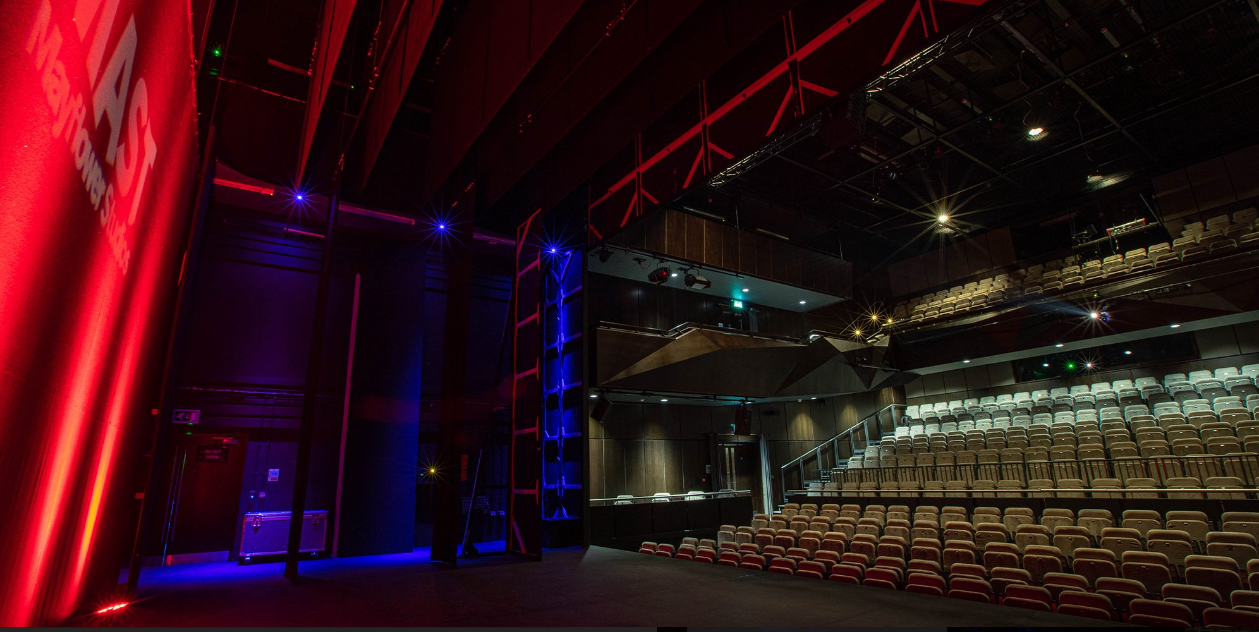 Modern theater setup in Mayflower Theatre, ideal for conferences and presentations.
