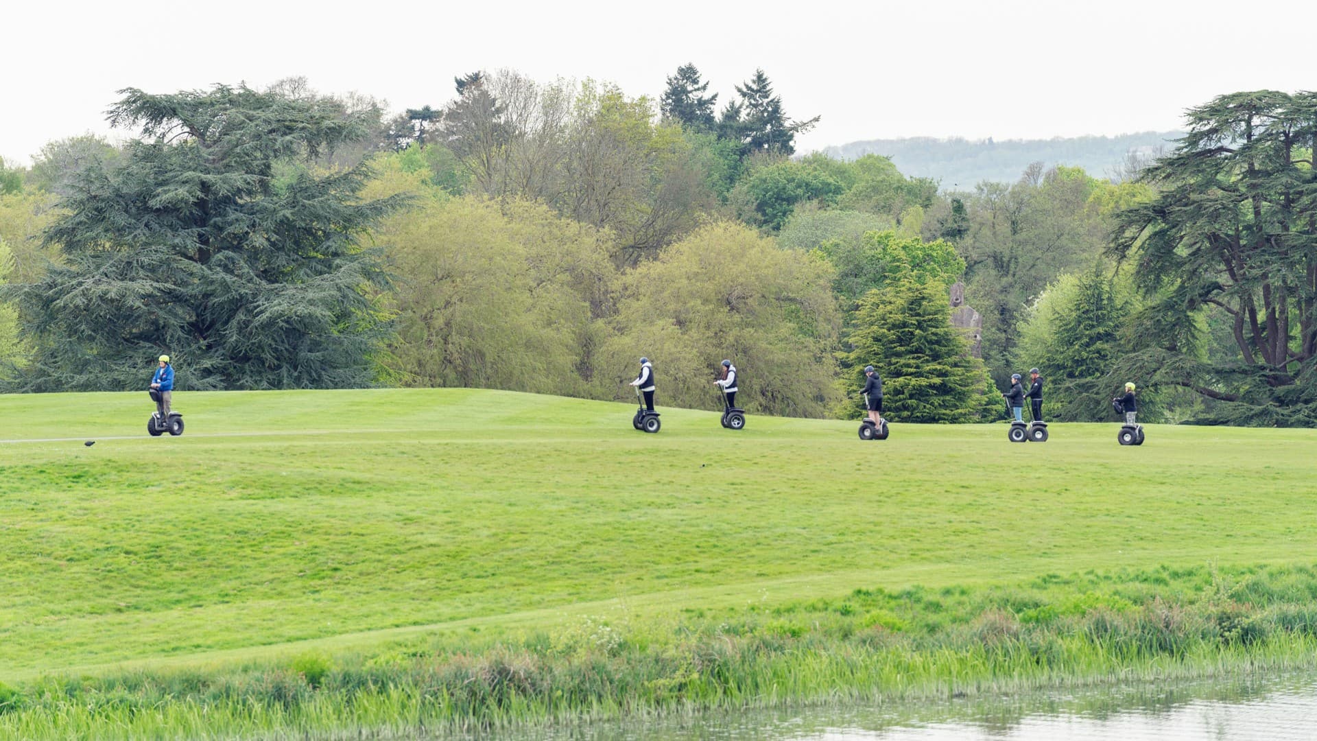 Team-building activity at Leeds Castle marquee, outdoor corporate event venue.