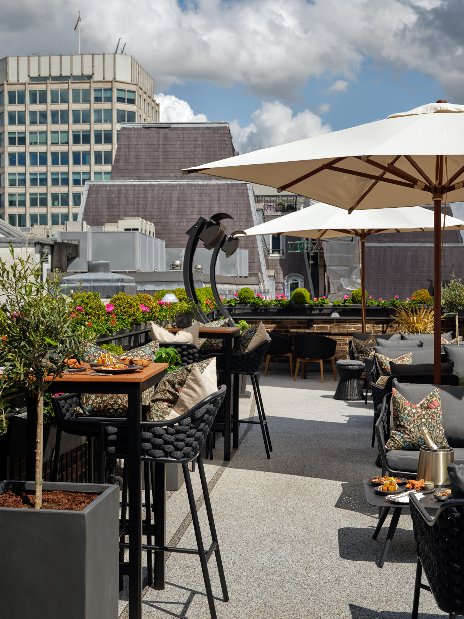 Stylish rooftop venue at The Stafford London, perfect for upscale events and gatherings.