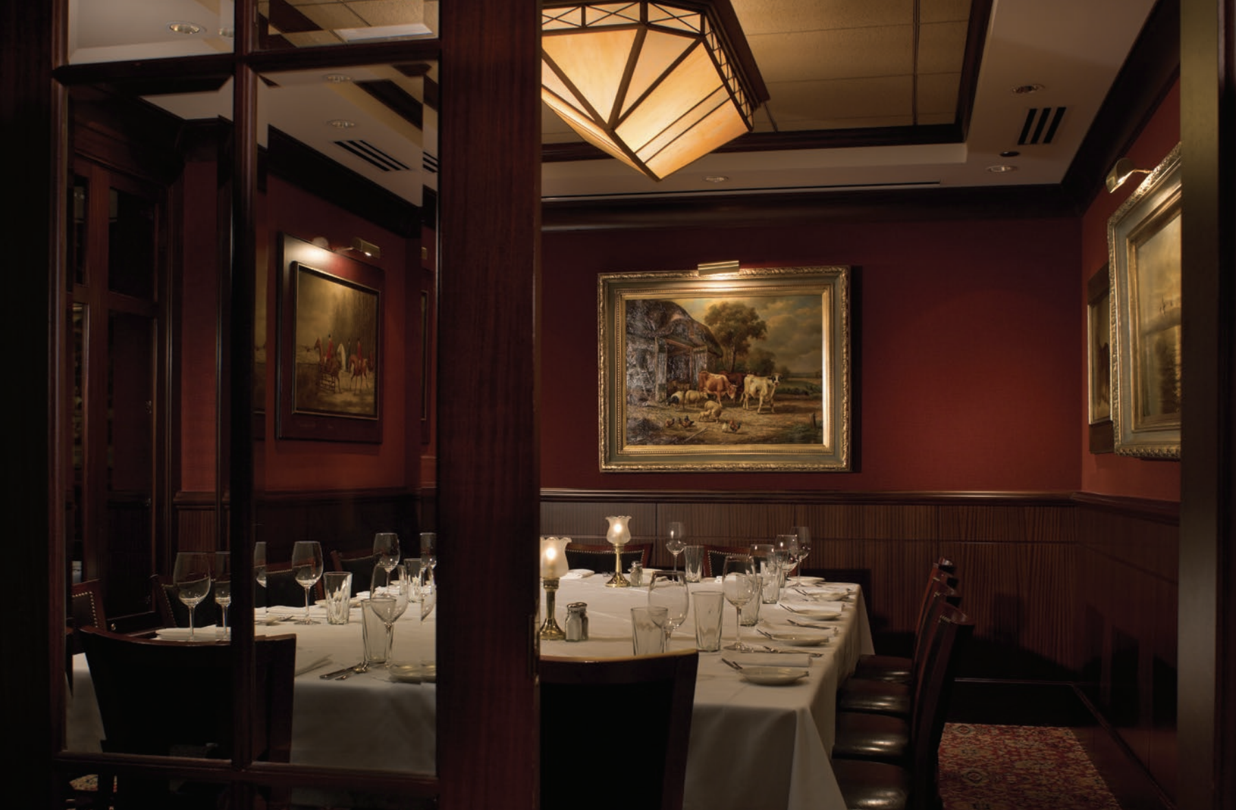 Elegant private dining room at The Capital Grille Chicago, ideal for upscale events.