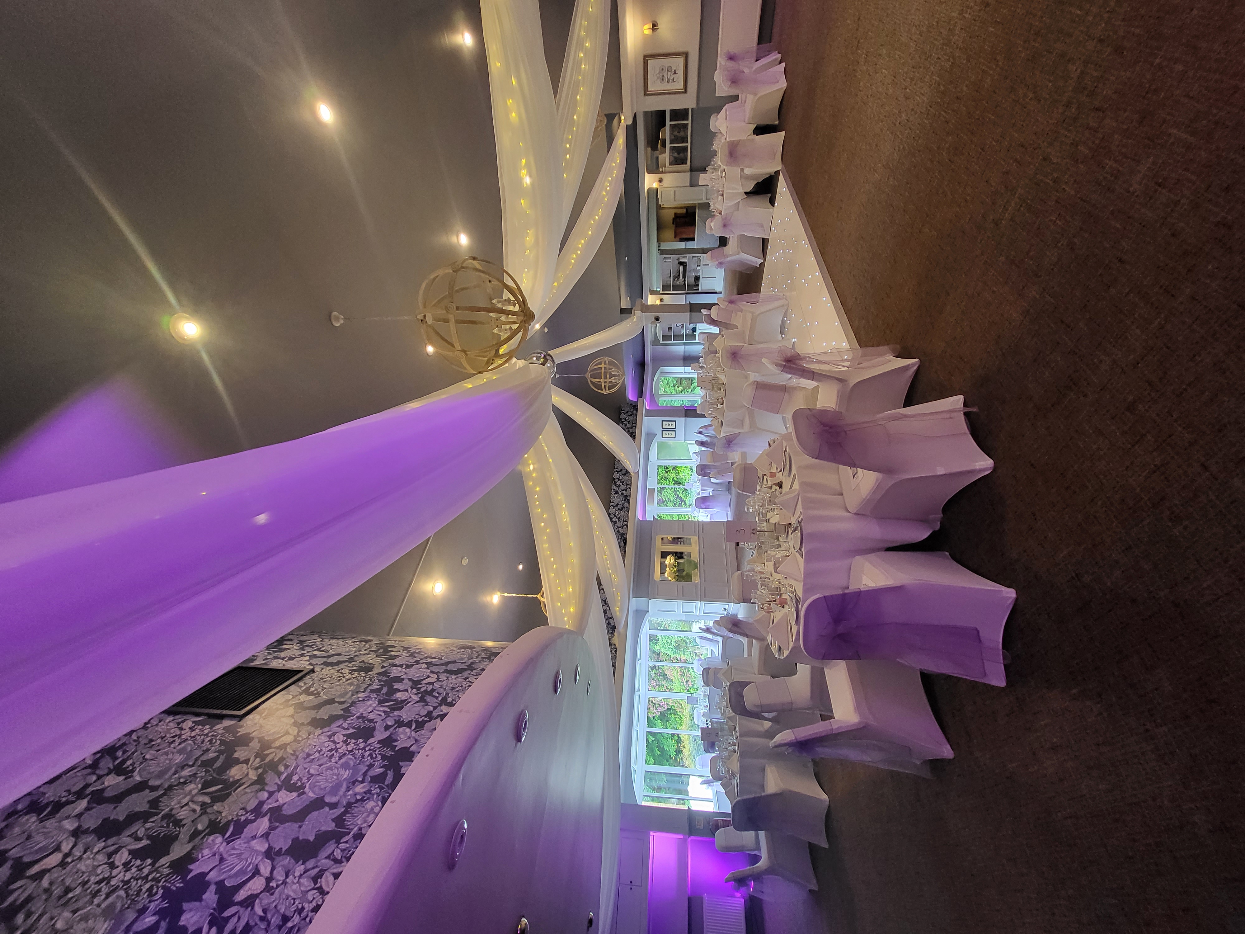 Elegant event space at The Potters Heron Hotel, ideal for weddings and formal gatherings.