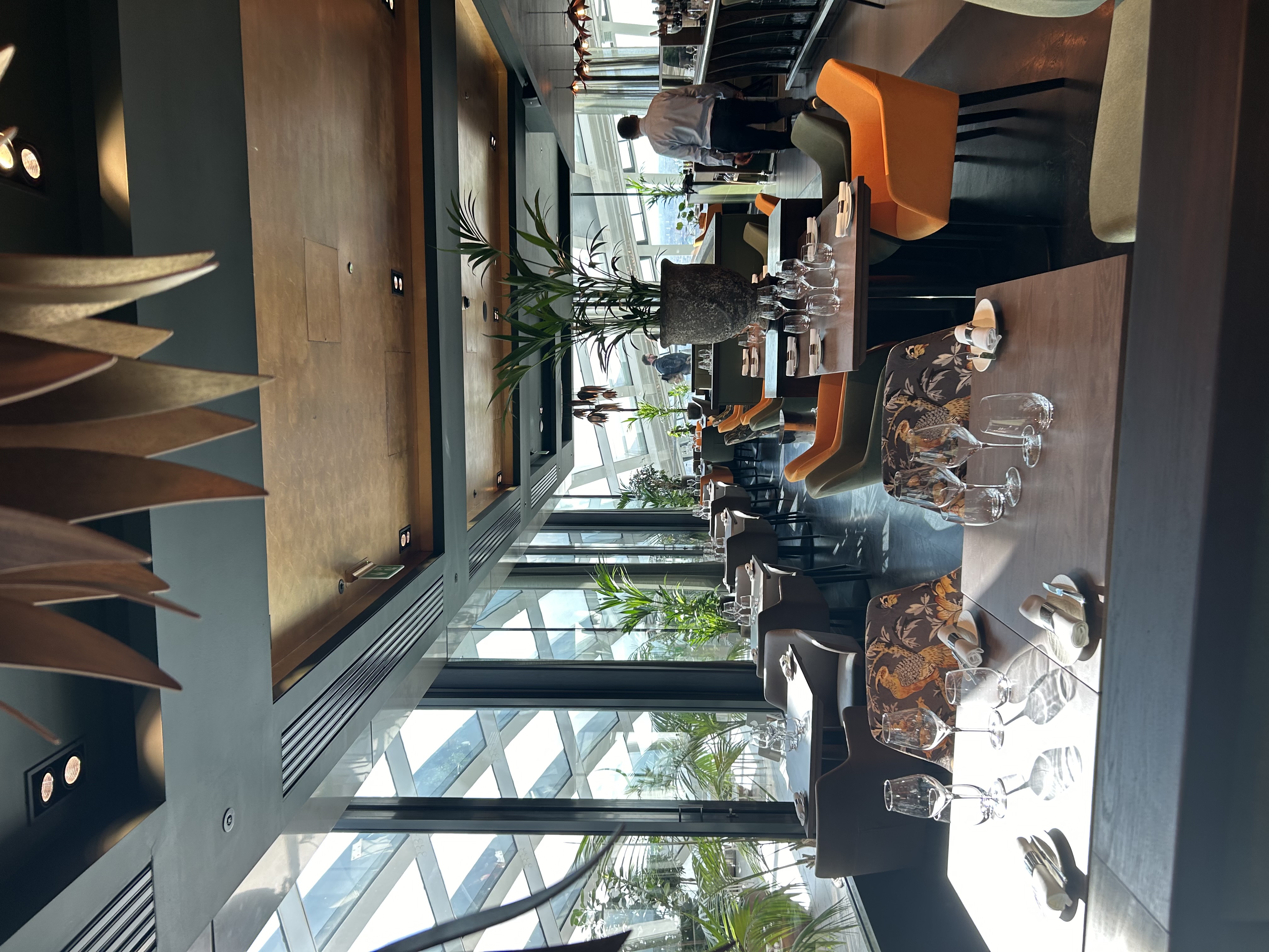 Sky Garden London restaurant with large windows, ideal for upscale events and meetings.