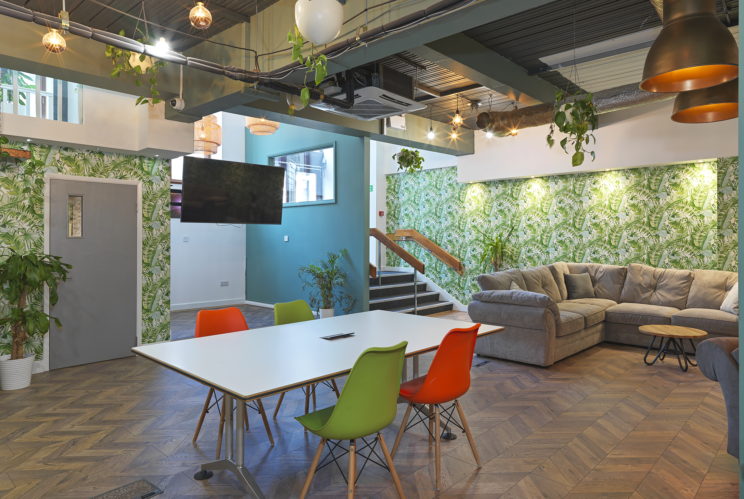 Modern meeting space at The Hub on the Square, ideal for events and collaboration.