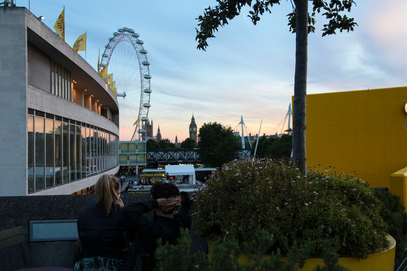 Queen Elizabeth Hall Roof Garden with London Eye, perfect for outdoor events and gatherings.