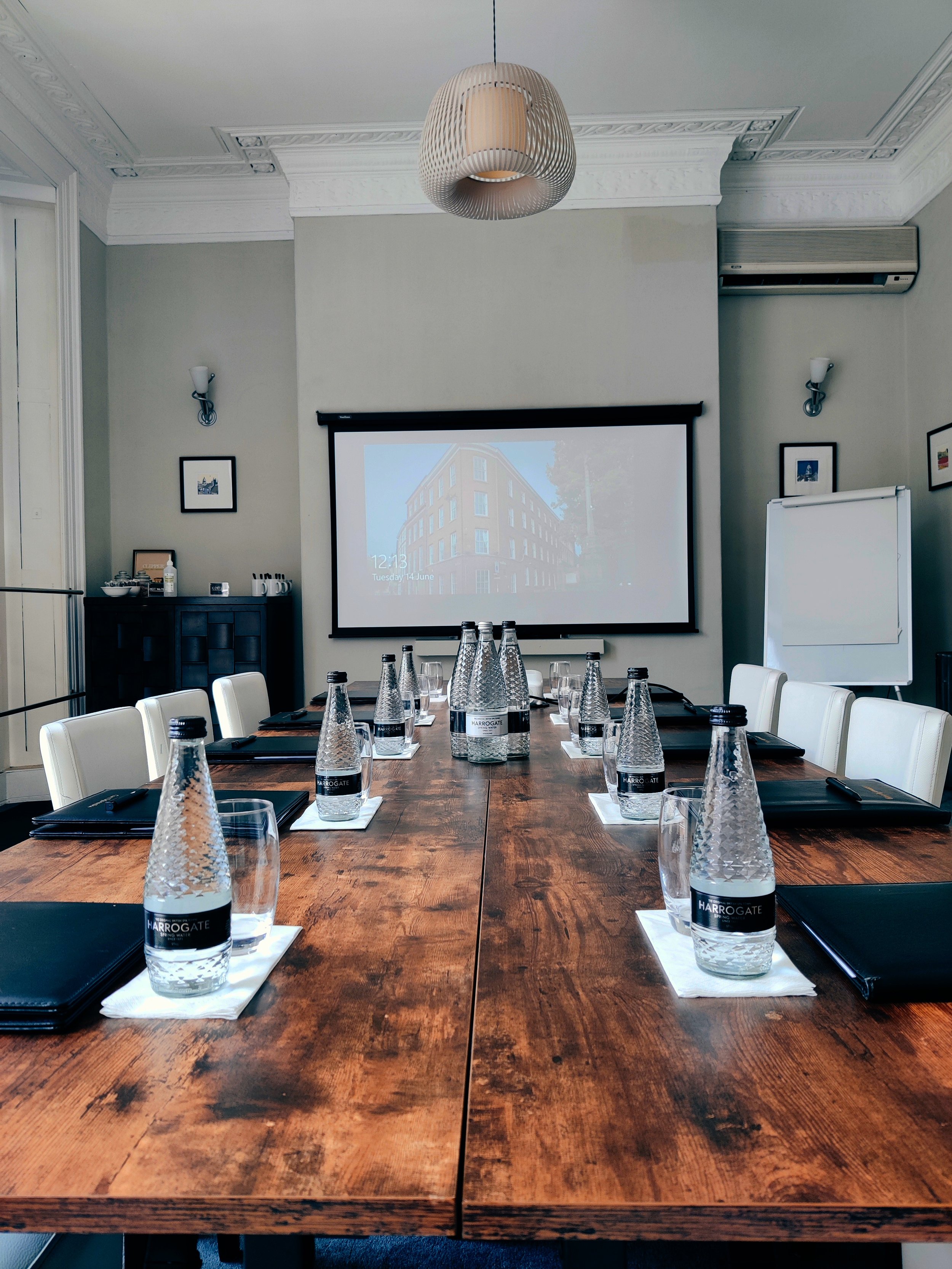 Event Space in Lace Market Hotel with large table, ideal for corporate meetings and workshops.