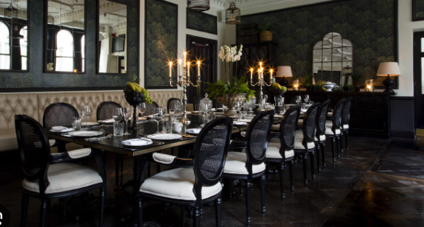 Elegant dining table in The Rose Room, perfect for intimate gatherings and corporate dinners.