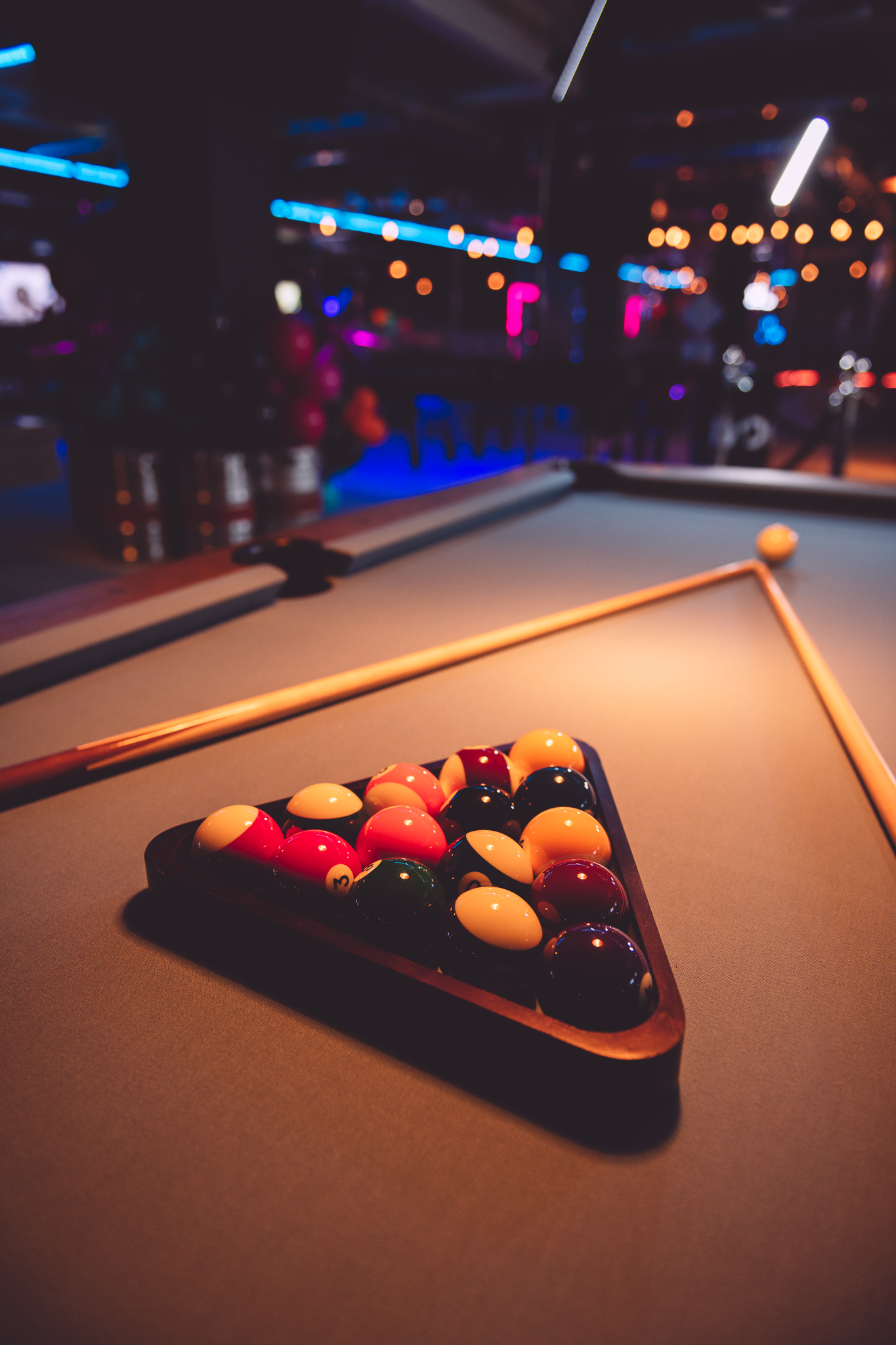 "Pool table setup for networking event at Boom Battle Bar Oxford Street, vibrant atmosphere."