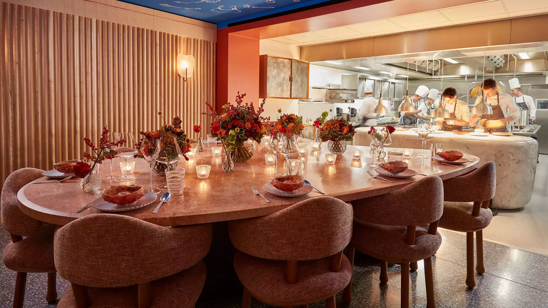 Intimate dining at Chef's Table, Corrigan's Mayfair with elegant decor for private events.