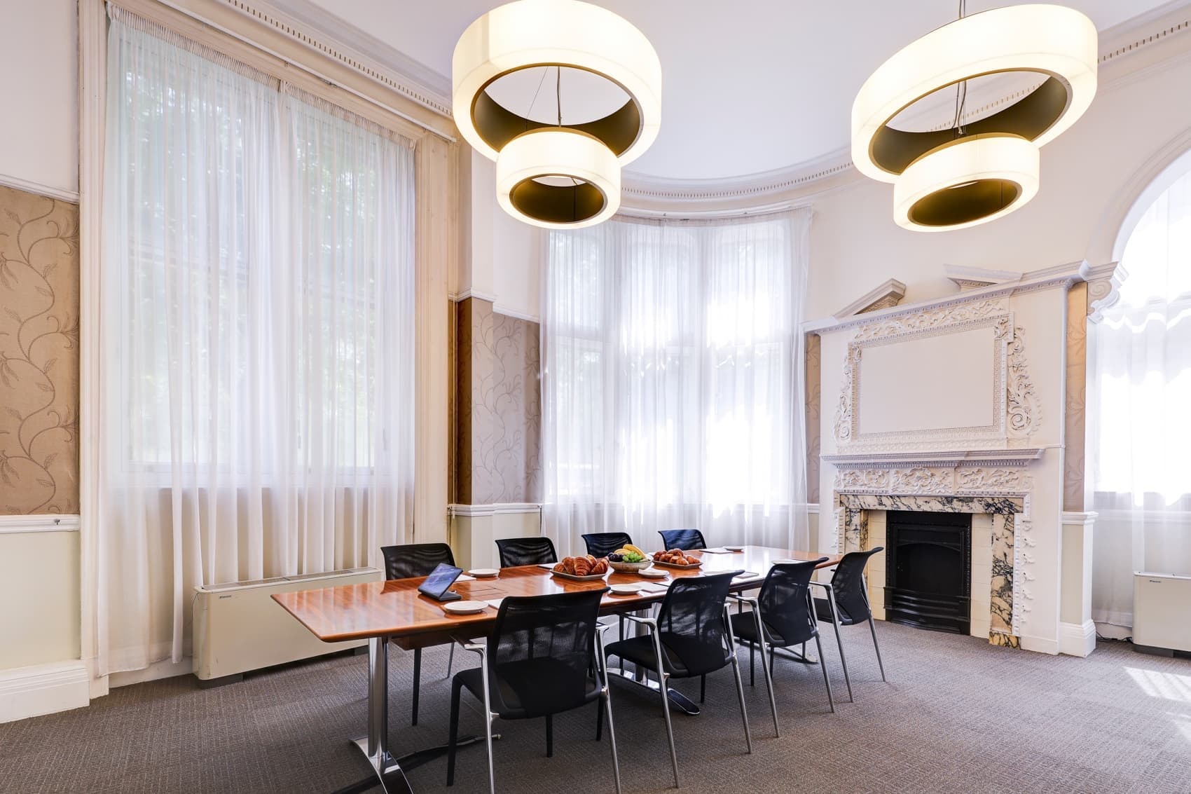 Luxury boardroom in Dubai's Surveyors House for executive meetings and corporate negotiations.