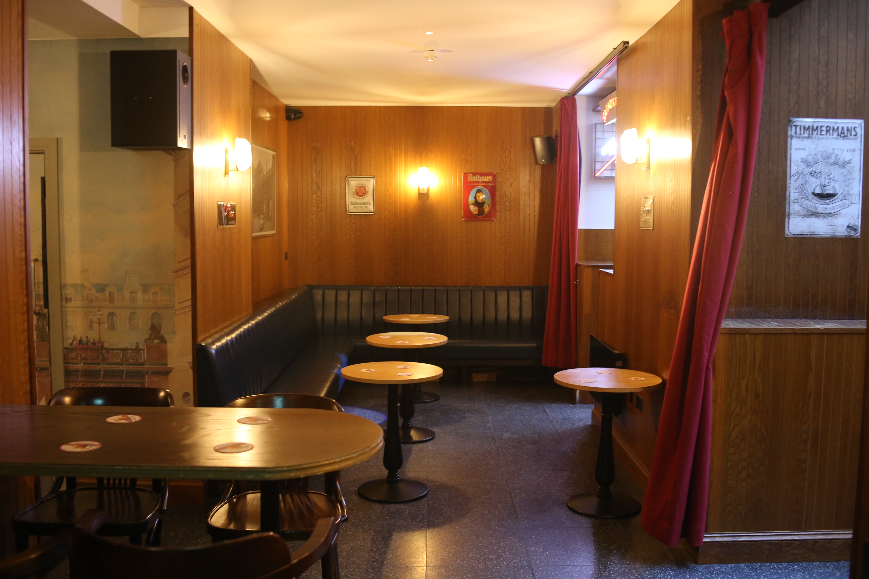 Cozy wooden meeting space at Basement Hire, perfect for intimate events and gatherings.