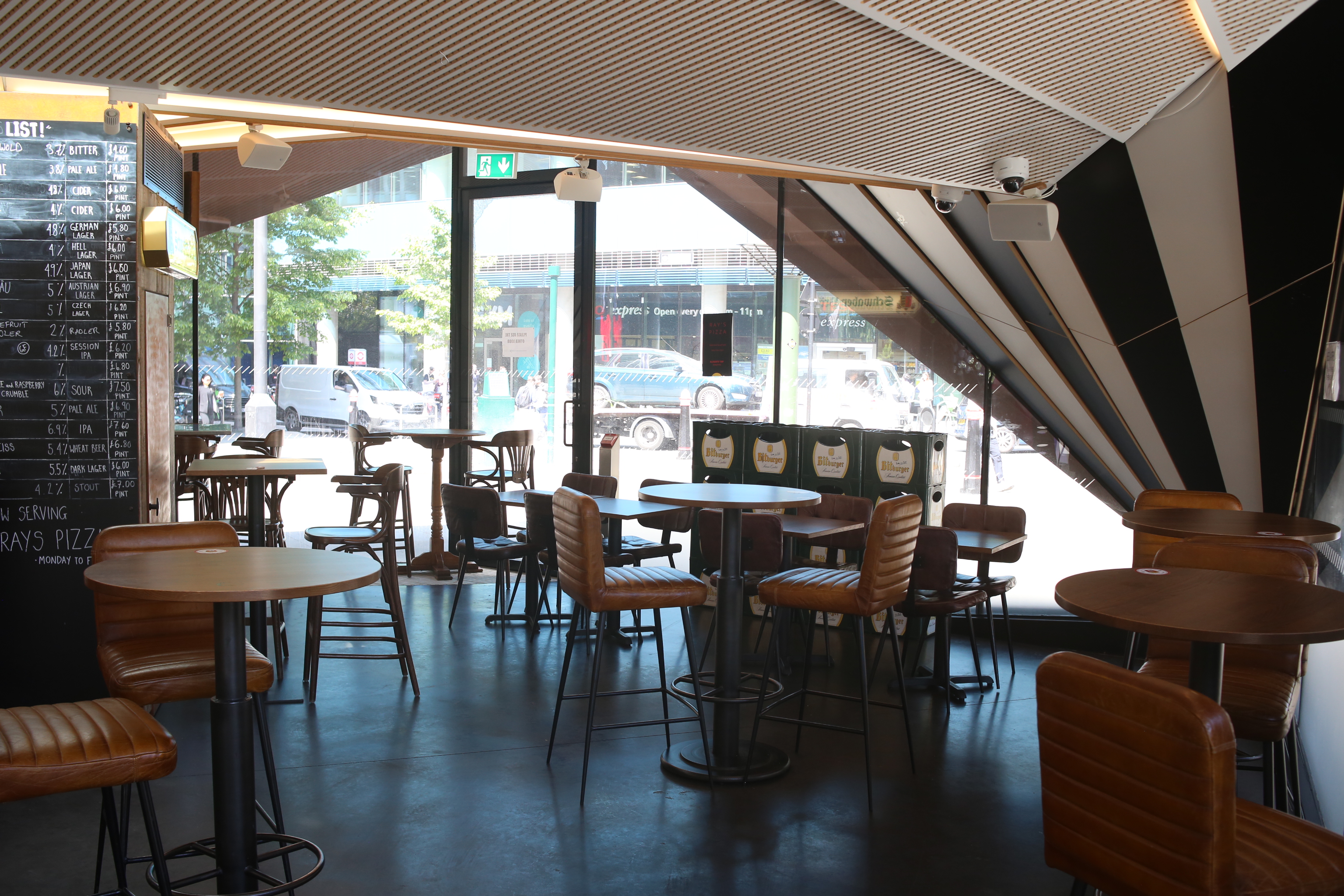 Modern café venue in Aldgate Tap, ideal for networking events and informal meetings.
