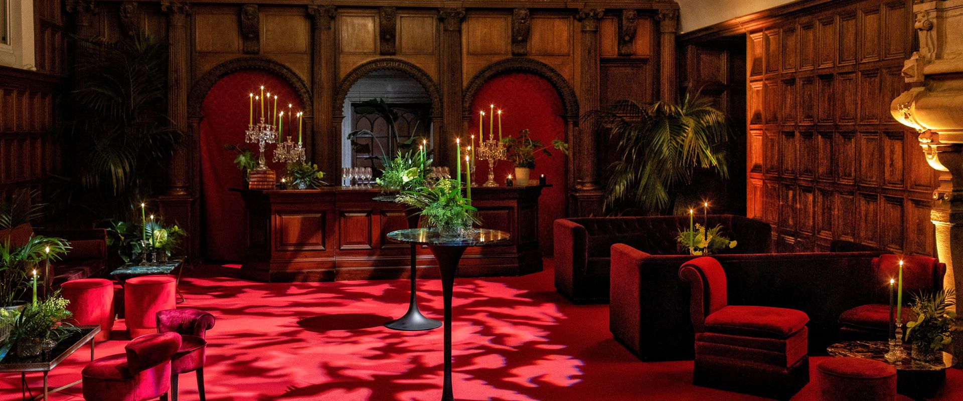 Elegant Governors' Room with wooden architecture, ideal for upscale receptions and networking events.