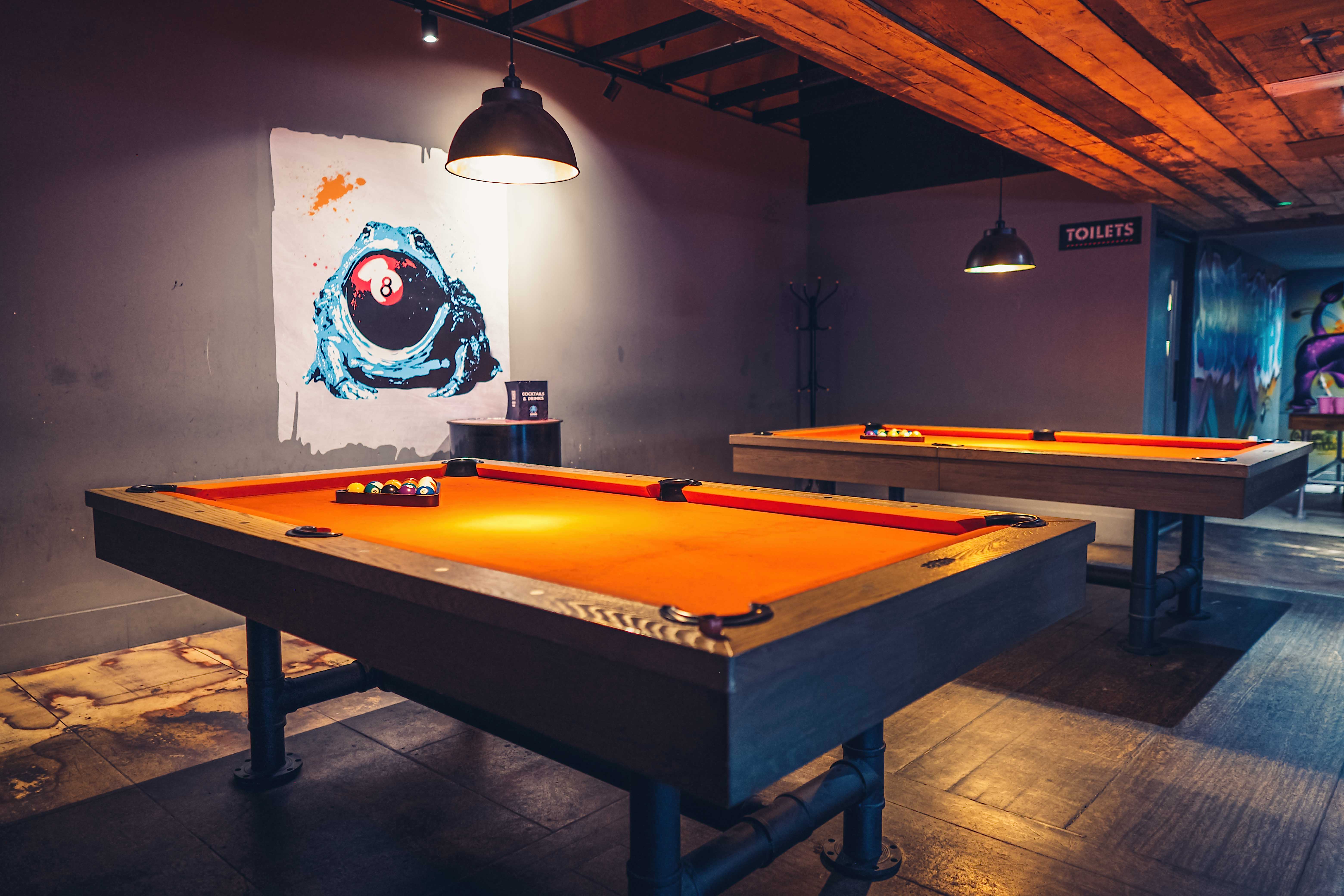 Party Packages at Boom Battle Bar Birmingham with pool tables for team-building events.