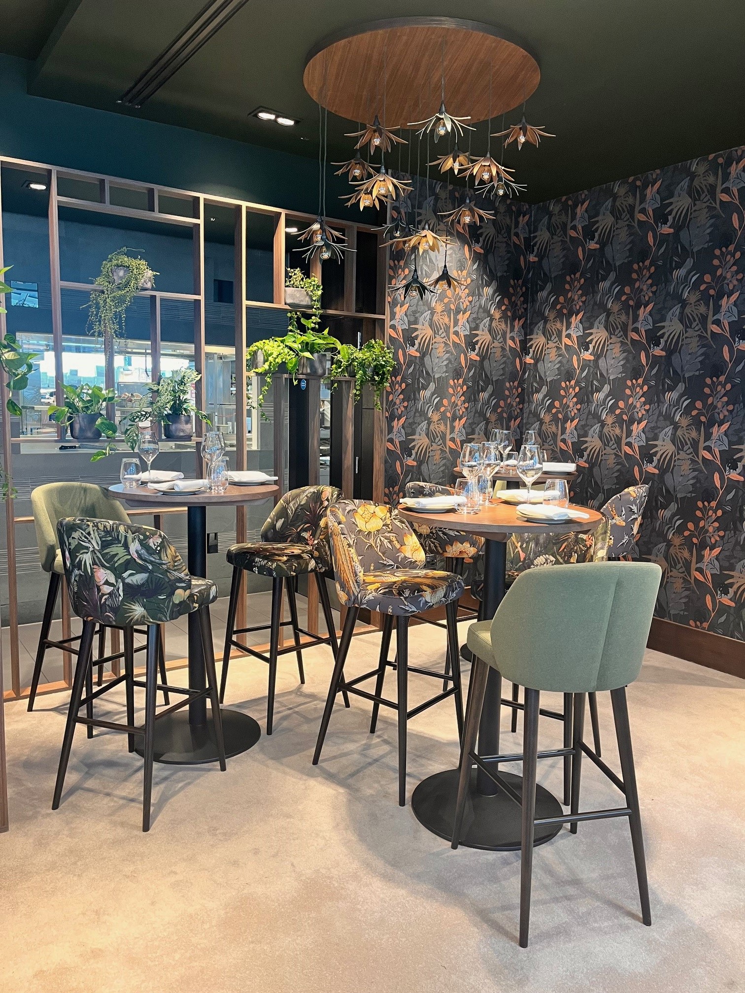 Fenchurch Restaurant in Sky Garden, London: elegant dining area for networking events.