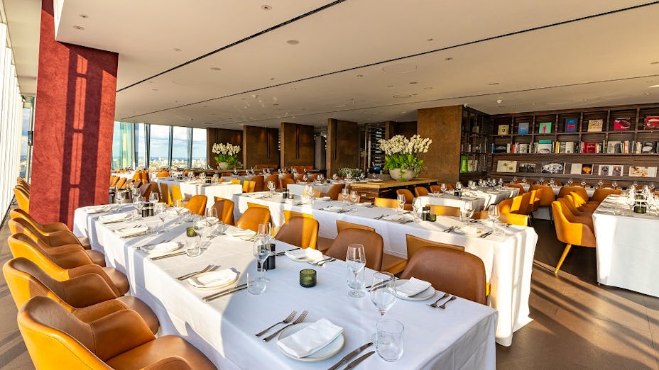 Elegant dining setup at City View Corner, Oblix, ideal for corporate events and celebrations.