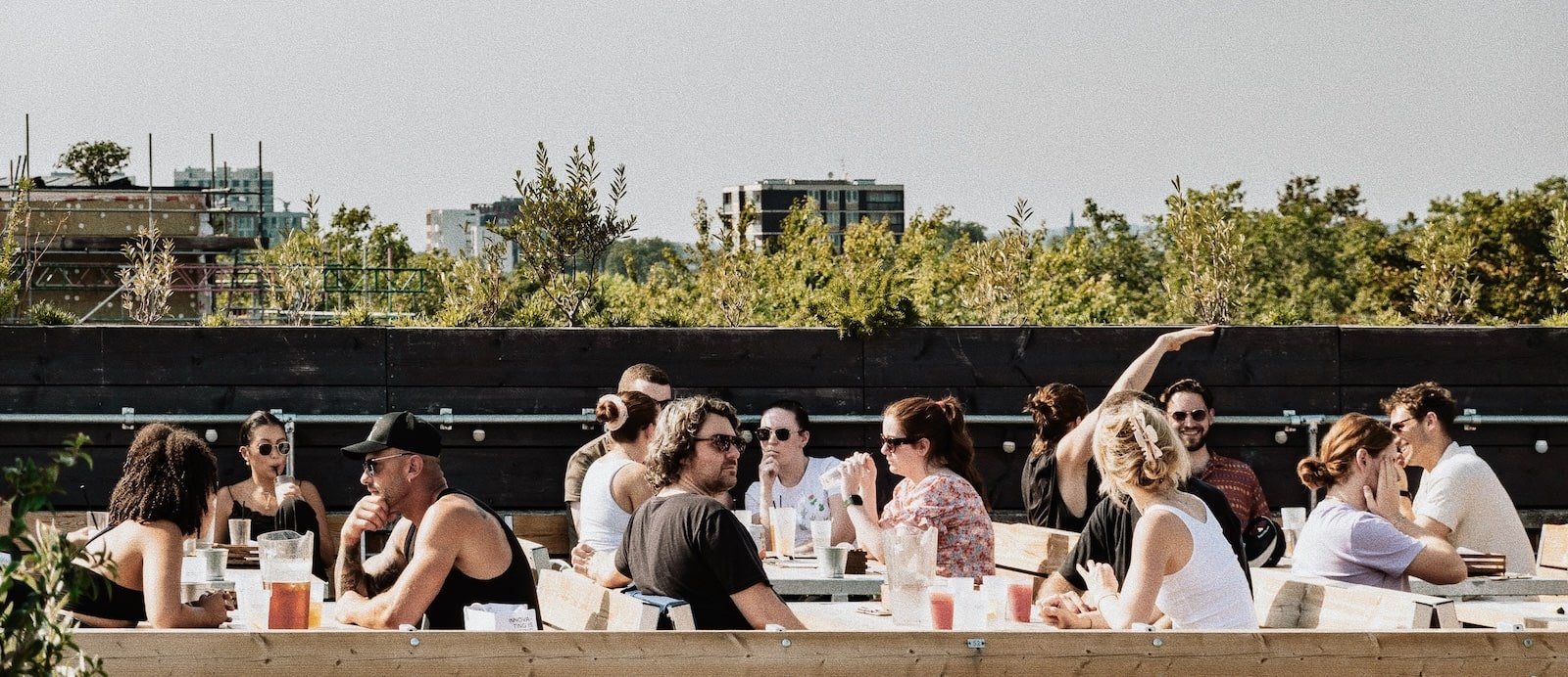 Cosy booth seating at Netil360 Rooftop Bar for summer networking events.
