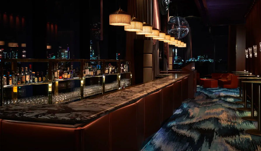 Sleek bar at The Standard, London, ideal for networking events and cocktail receptions.