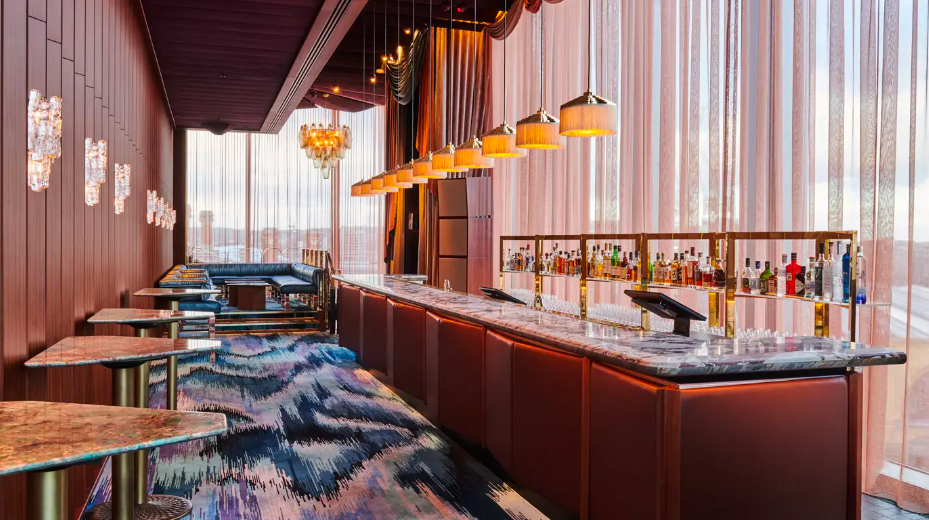 Stylish bar at The Standard, London, ideal for networking events and cocktail receptions.