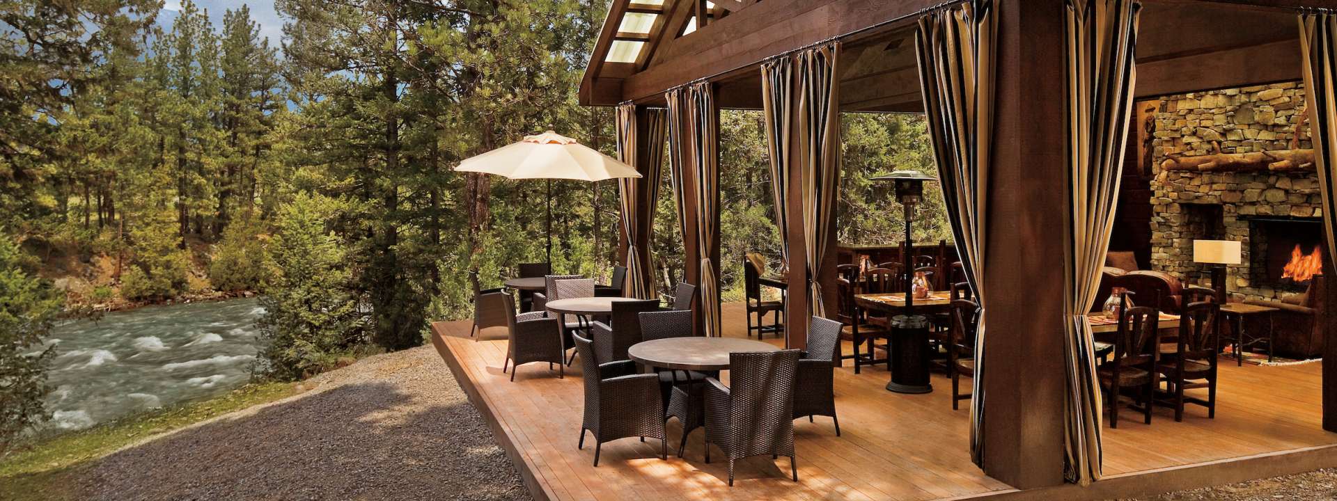 Bull Pen Patio at Paws Up: stylish outdoor event space for meetings and gatherings.